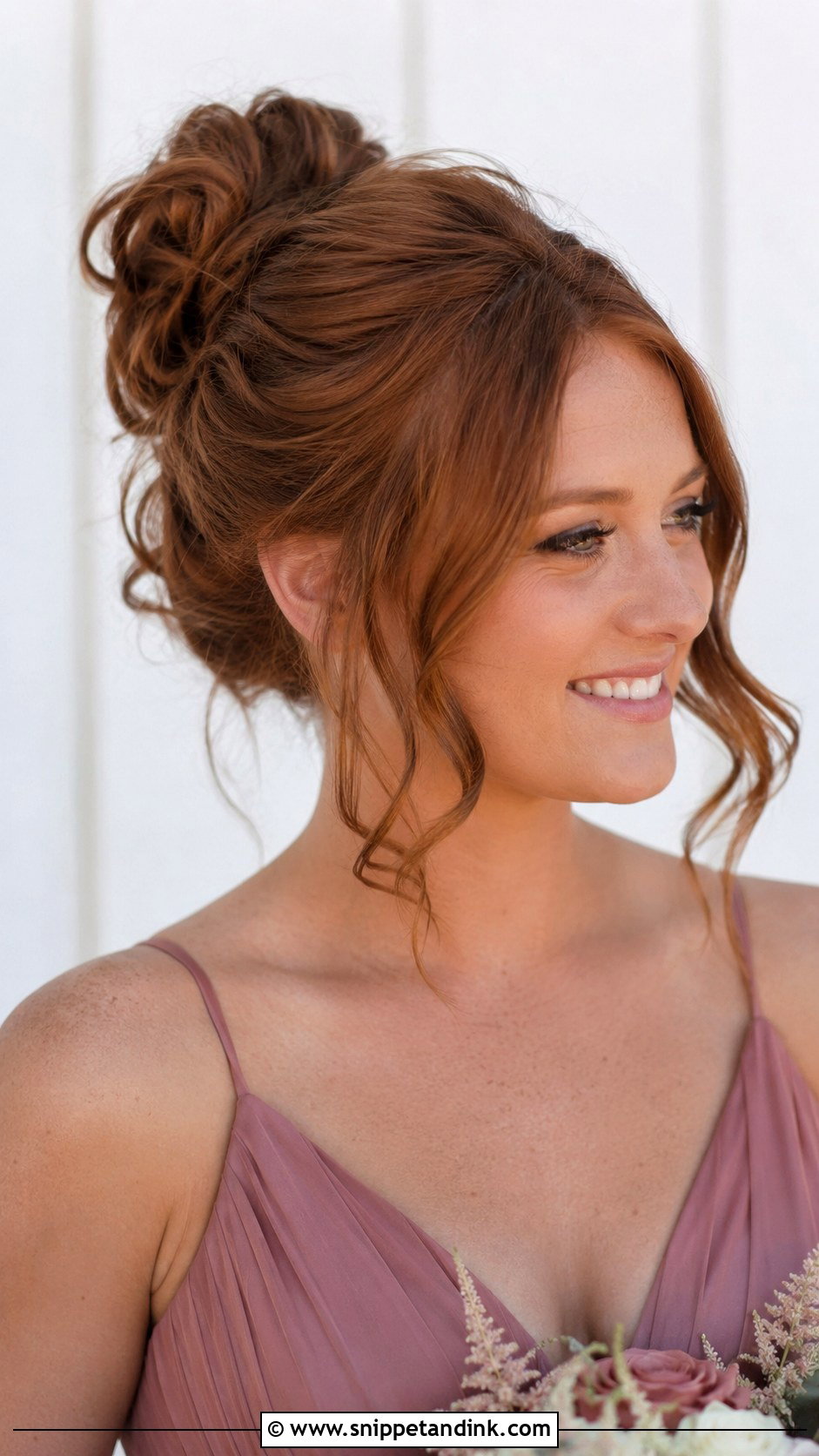 Messy Bun With Face Framing Pieces - Snippet and Ink - 20 Messy Bun Bridesmaid Ideas