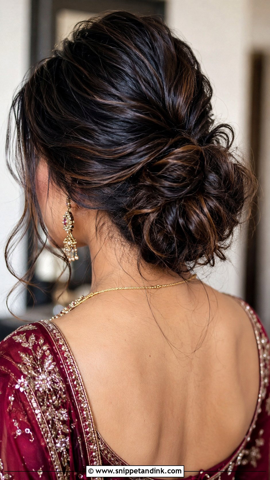 Messy Bun With Hair Extensions - Snippet and Ink - 25 Indian Messy Bun Hairstyles for Wedding