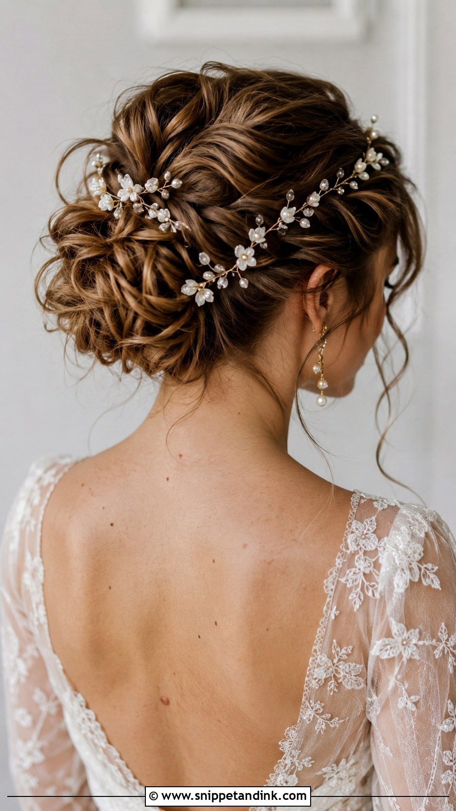 Messy Bun With Hair Vine - Snippet and Ink - 20 Messi Bun Hairstyles for Wedding