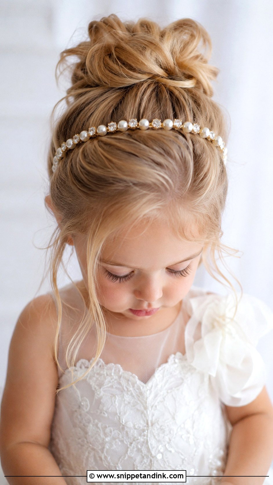 Messy Bun With Headband - Snippet and Ink - 20 Toddler Hair for Wedding Ideas