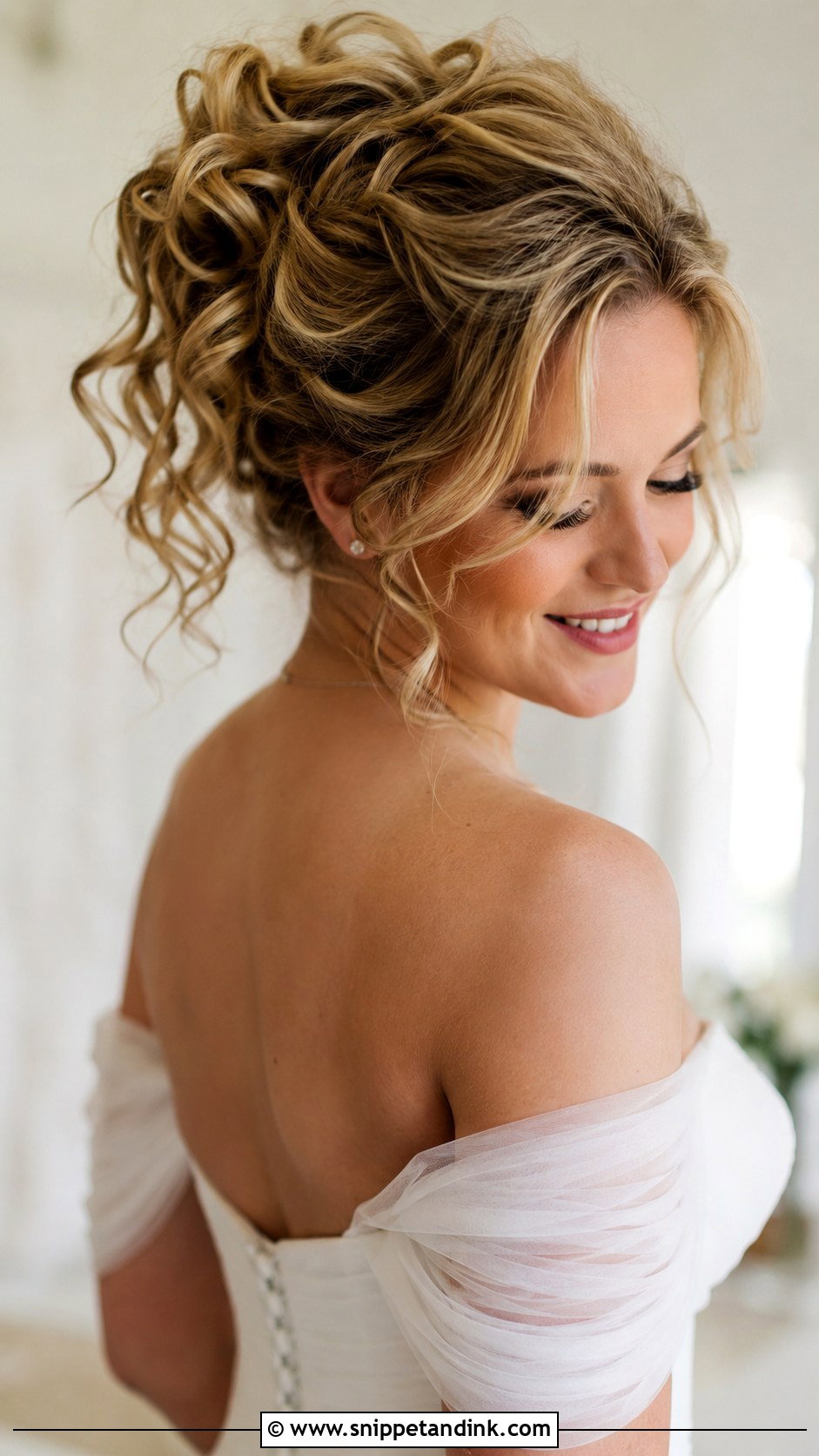 Messy Bun With Loose Curls - Snippet and Ink - 25 Messy Bun Hairstyles for Wedding