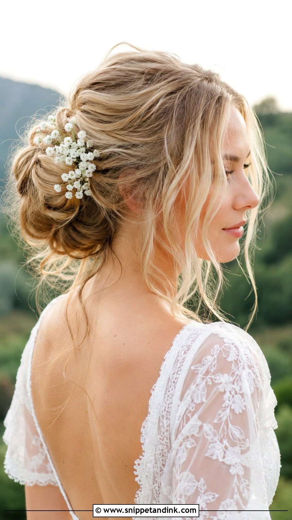 Messy Bun With Loose Pieces - Snippet and Ink - 25 Elegant Bridal Hairstyles