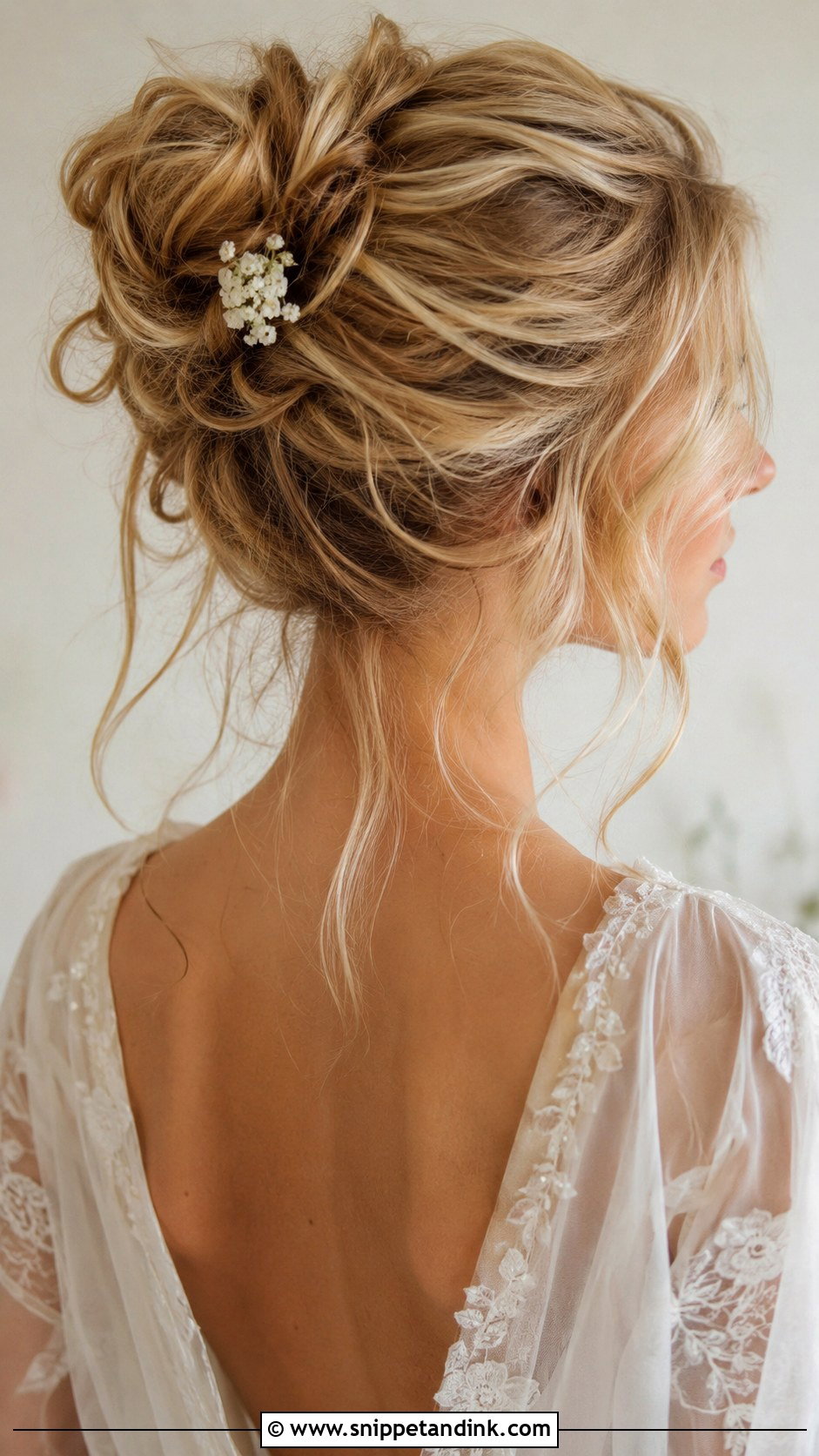 Messy Bun With Loose Strands - Snippet and Ink - 25 French Bride Hairstyles