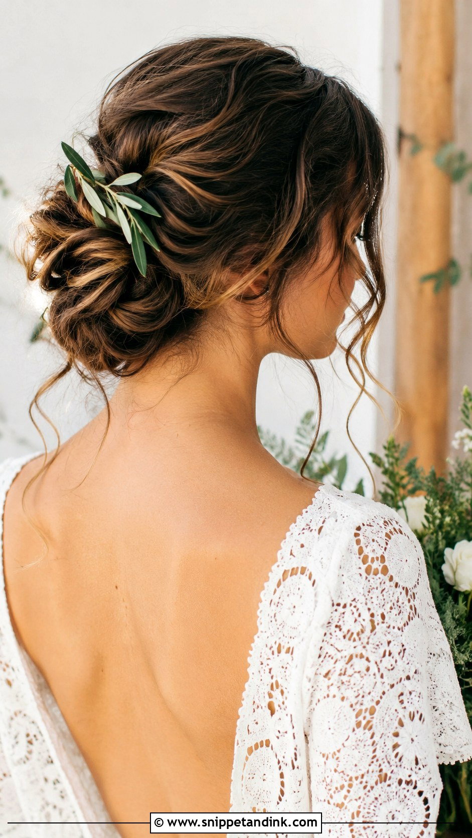 Messy Bun With Loose Strands - Snippet and Ink - 25 Classy Wedding Hair Ideas