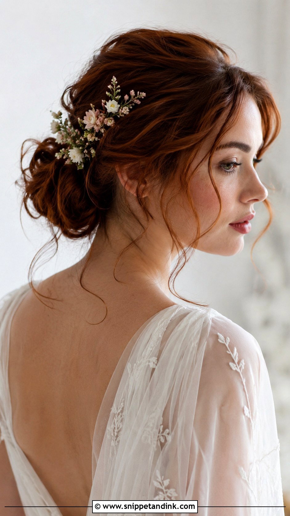 Messy Bun With Loose Tendrils - Snippet and Ink - 25 Wedding Hair Looks