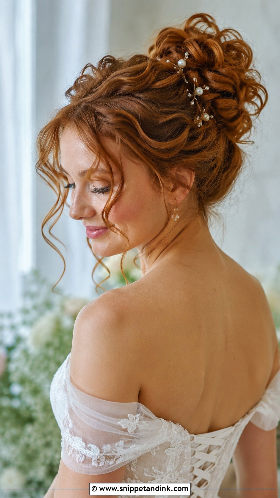 Messy Bun With Soft Curls - Snippet and Ink - 20 Bridal Messy Bun Hairstyles