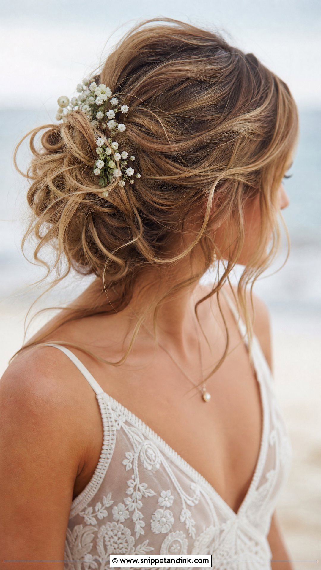 Messy Bun With Tendrils - Snippet and Ink - 25 Bridal Updos for Long Hair