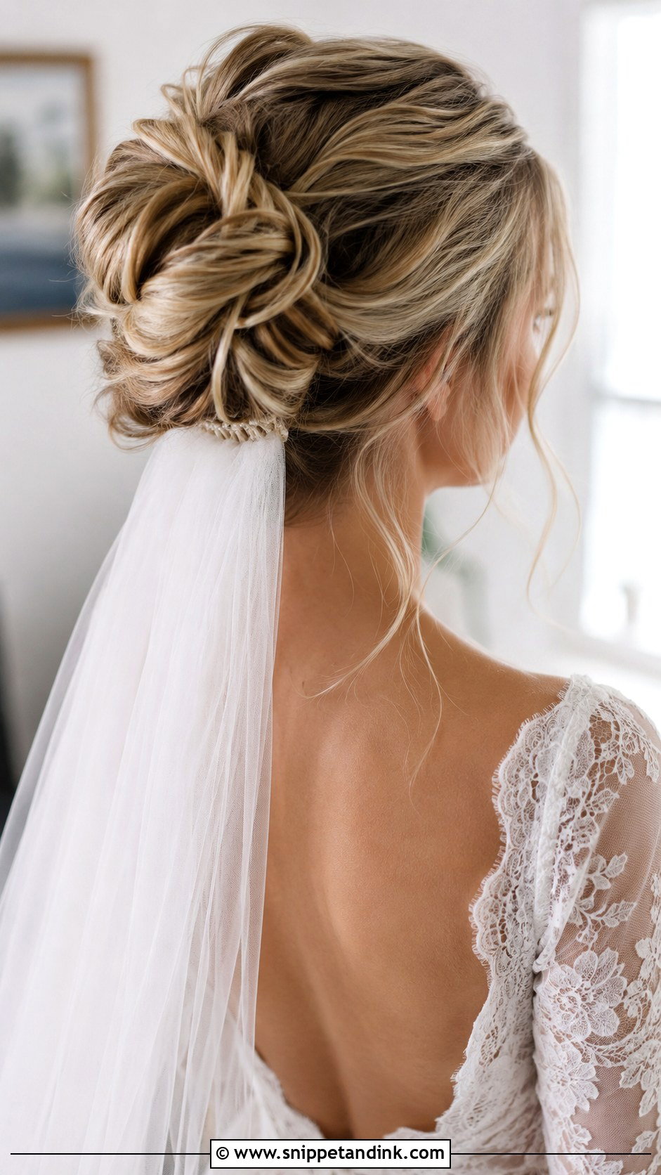 Messy Bun With Veil - Snippet and Ink - 20 Hairstyles with Veil