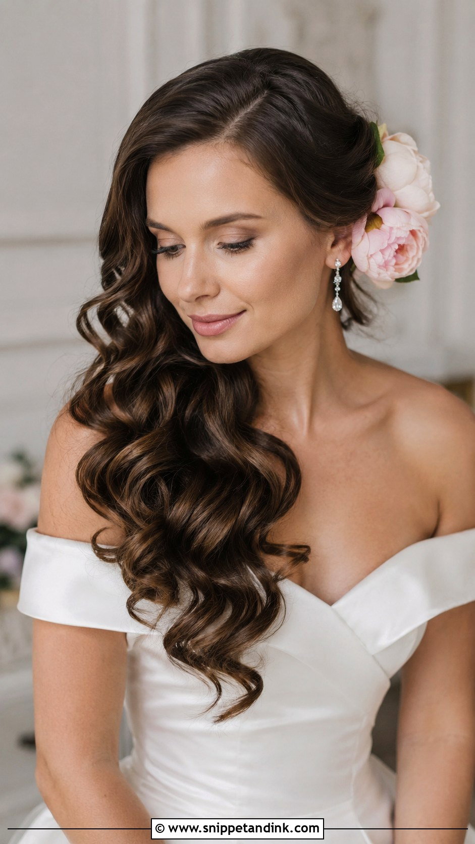 Messy Bun With Wildflowers - Snippet and Ink - 20 Flower Wedding Hairstyles