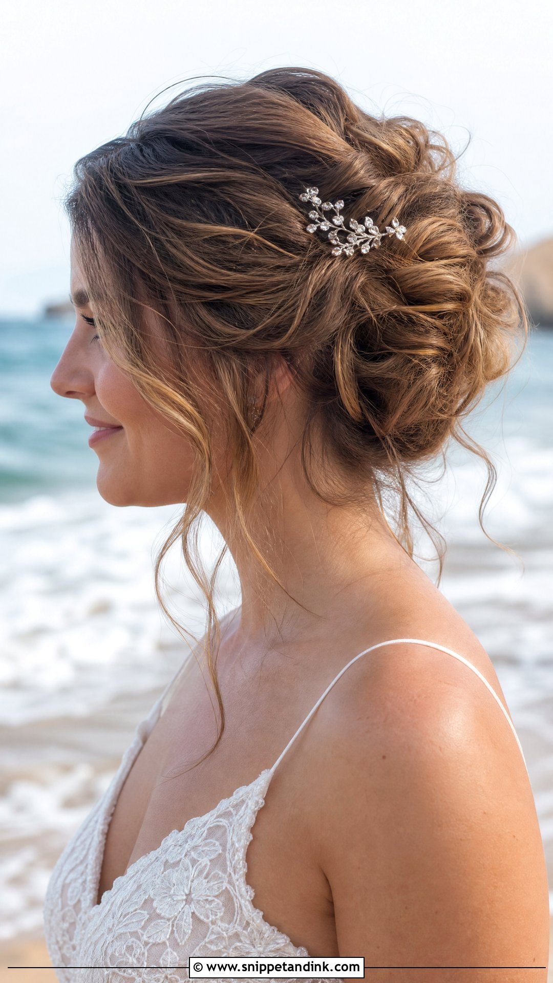Messy Bun for Beach Brides - Snippet and Ink - 20 Beach Bride Hair Ideas