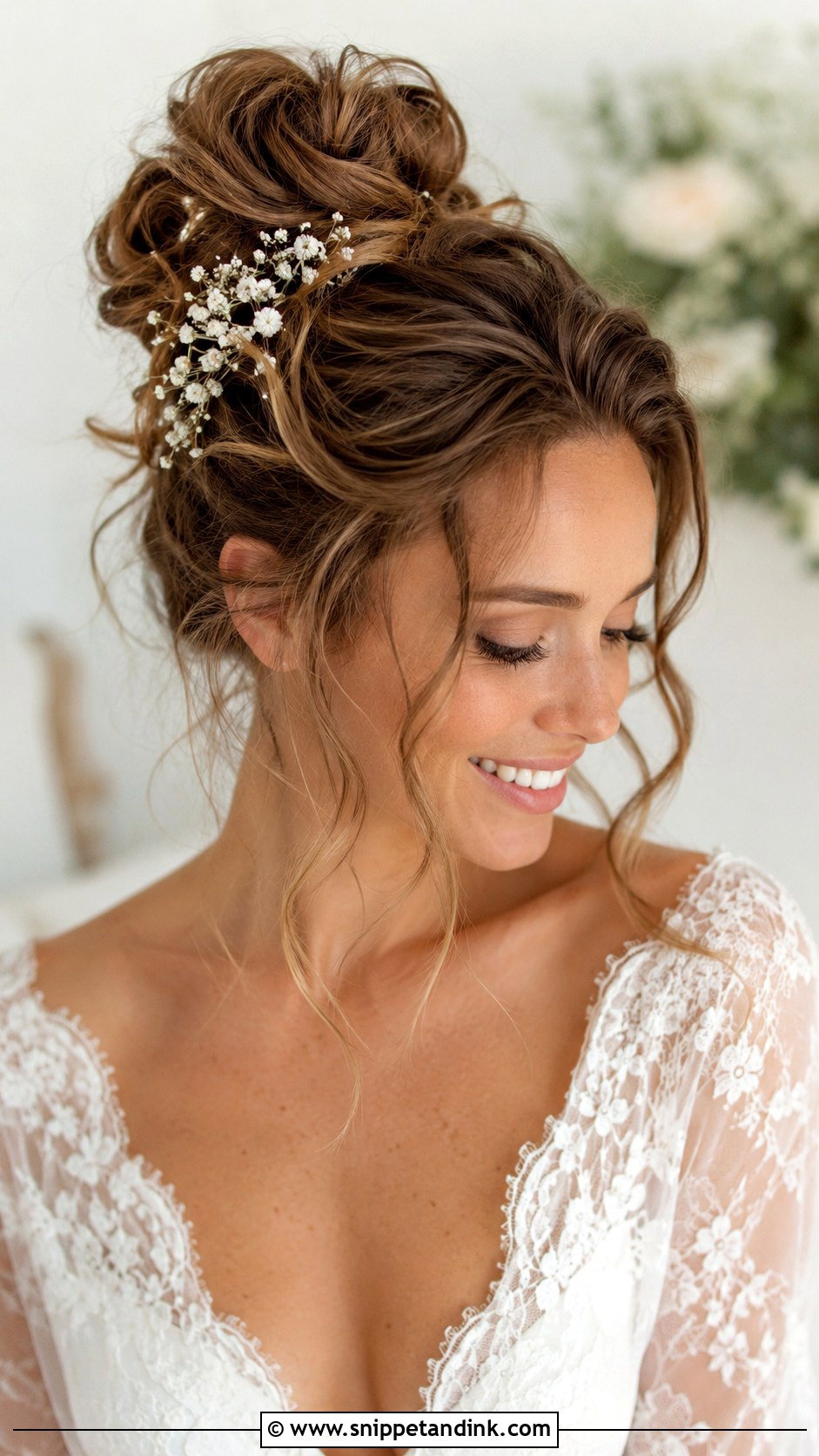 Messy Bun for Boho Brides - Snippet and Ink - 25 2025 Bride Hairstyles