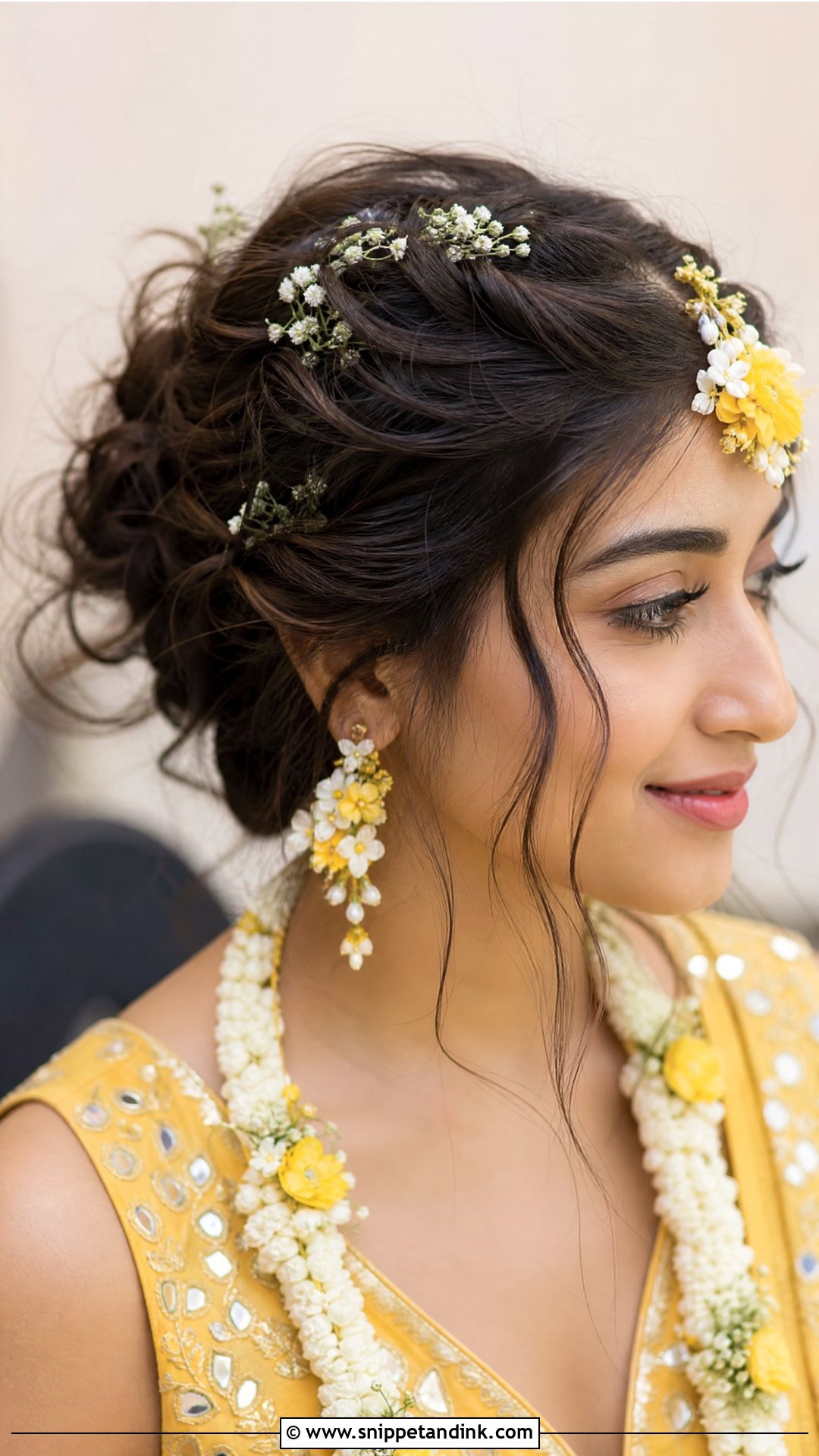 Messy Bun for Desi Bride - Snippet and Ink - 20 Desi Bridal Hairstyles