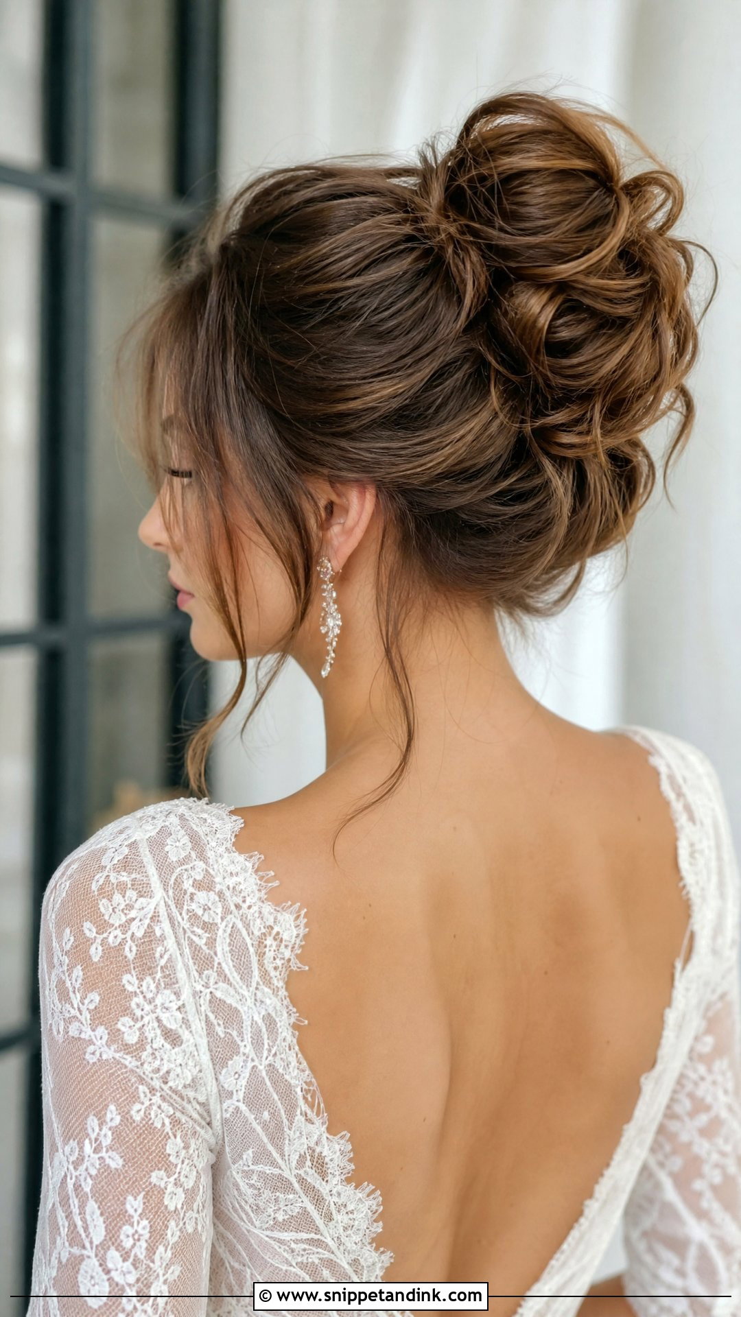 Messy Bun for Long Hair - Snippet and Ink - 20 Messy Bun Bridal Hair Ideas