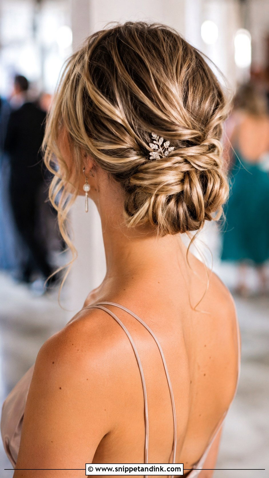 Messy Bun for Long Hair Wedding Guest - Snippet and Ink - 20 Hair Styles for Long Hair Wedding Guest