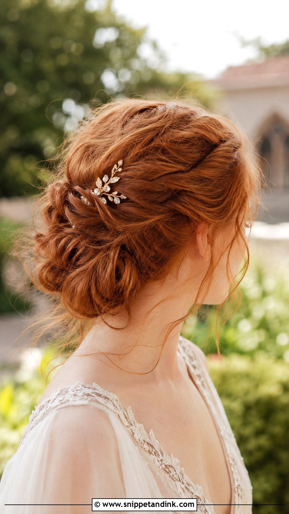 Messy Bun for Red Hair - Snippet and Ink - 25 Red Hair Wedding Hairstyles