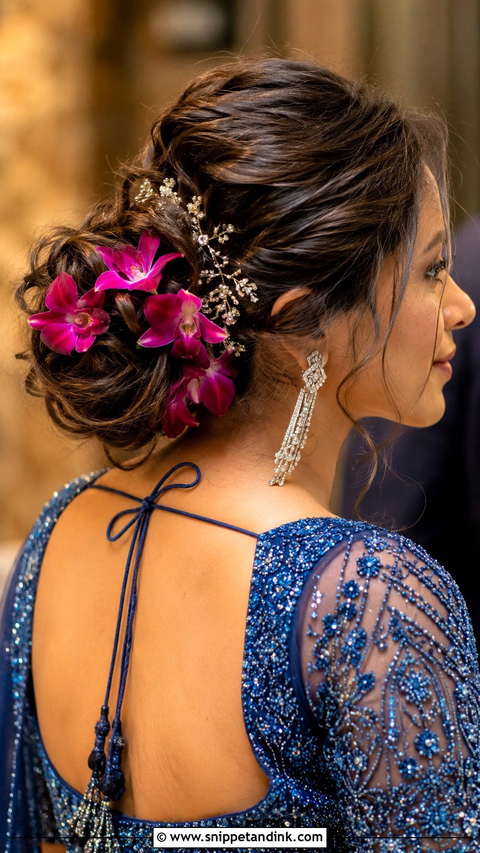 Messy Bun for Sangeet - Snippet and Ink - 25 Indian Messy Bun Hairstyles for Wedding
