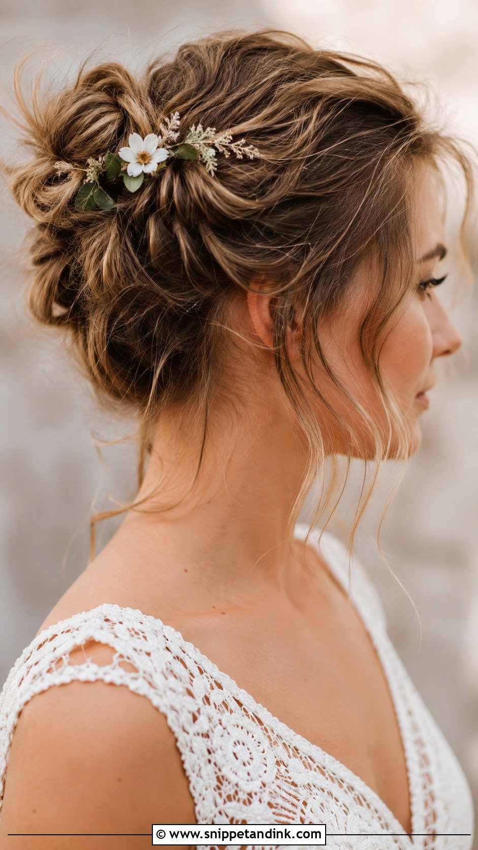 Messy Bun for Short Hair - Snippet and Ink - 30 Wedding Hairstyles Short Hair