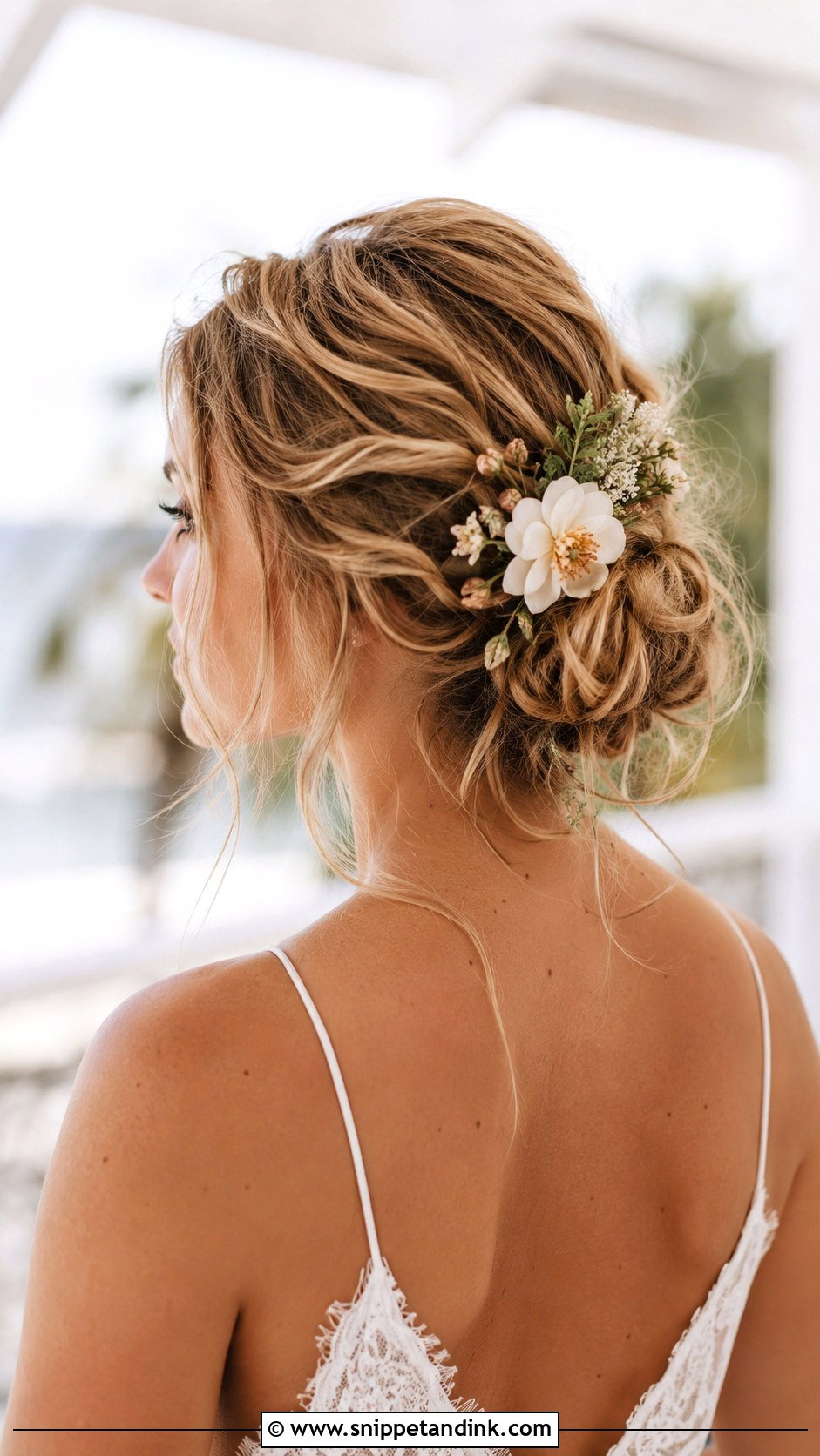 Messy Bun for Short Hair - Snippet and Ink - 30 Short Bridal Hair Ideas