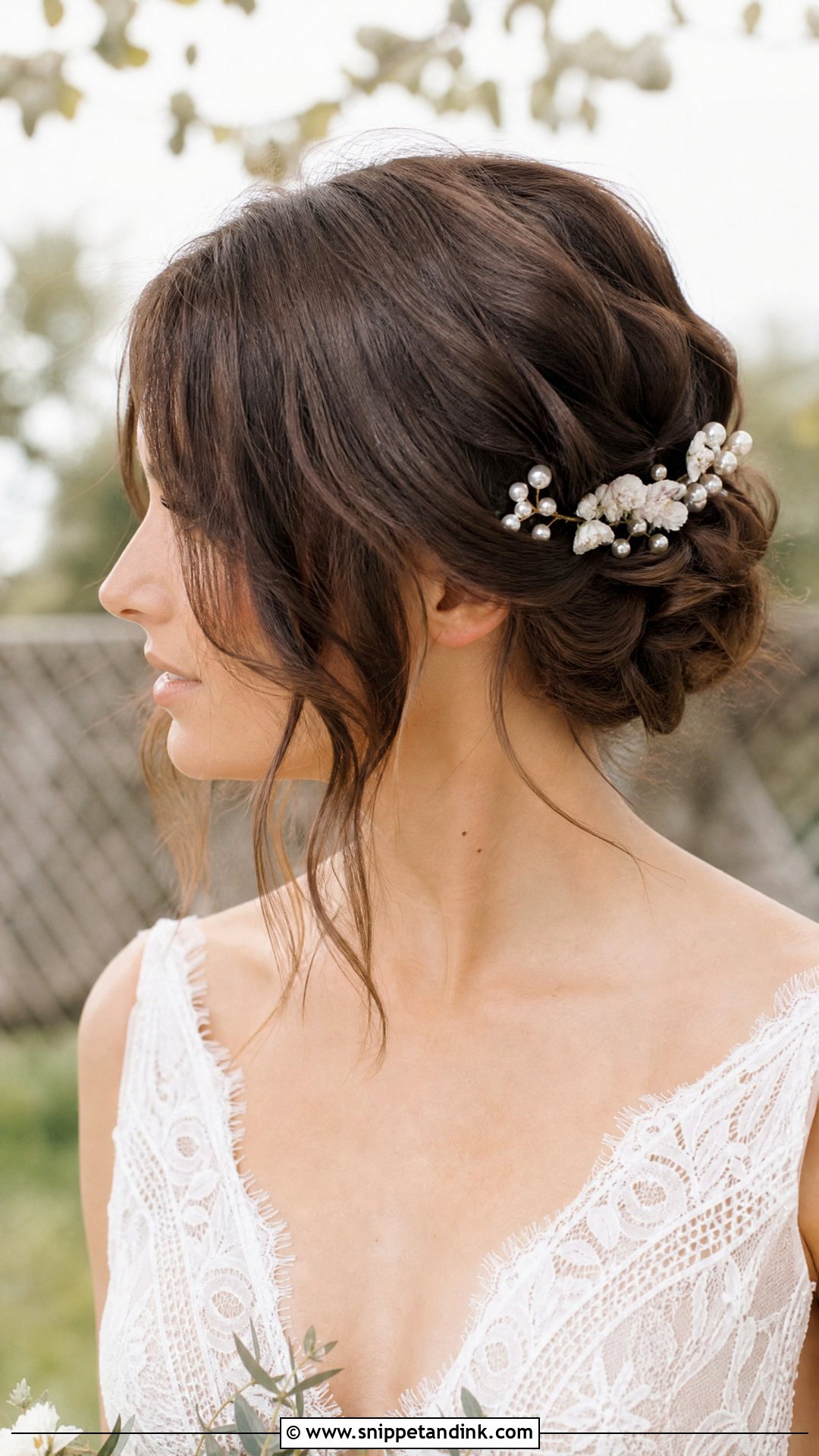 Messy Bun for Short Hair Brides - Snippet and Ink - 20 Bride Hairstyles for Short Hair