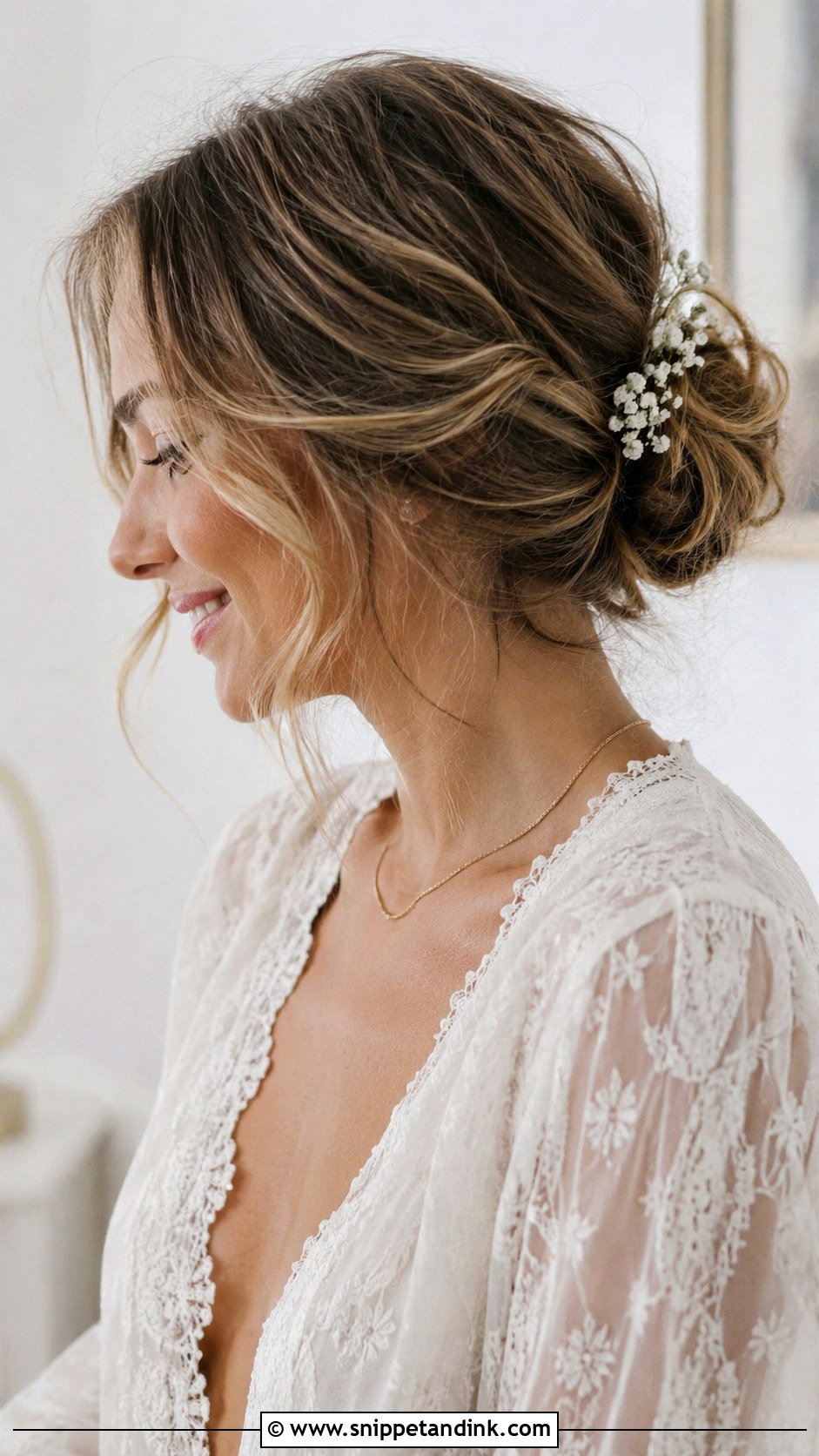 Messy Bun for Short Hair - Snippet and Ink - 20 Bridal Hairstyle for Short Hair Ideas