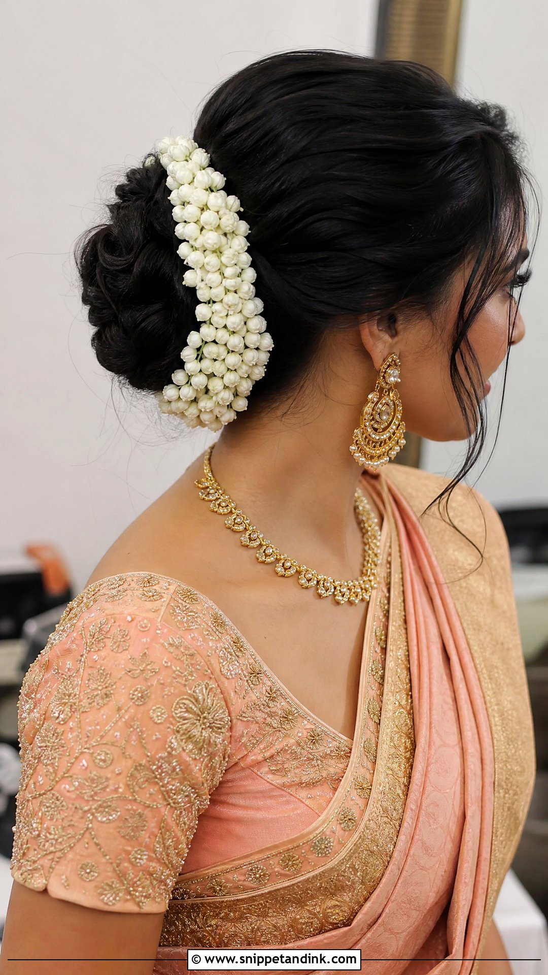 Messy Bun with Gajra - Snippet and Ink - 20 Indian Hairstyles for Bridal