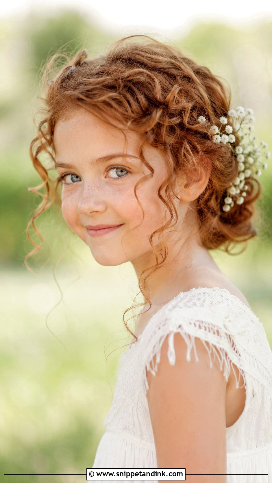Messy Bun with Loose Curls - Snippet and Ink - 25 Kids Wedding Hairstyles