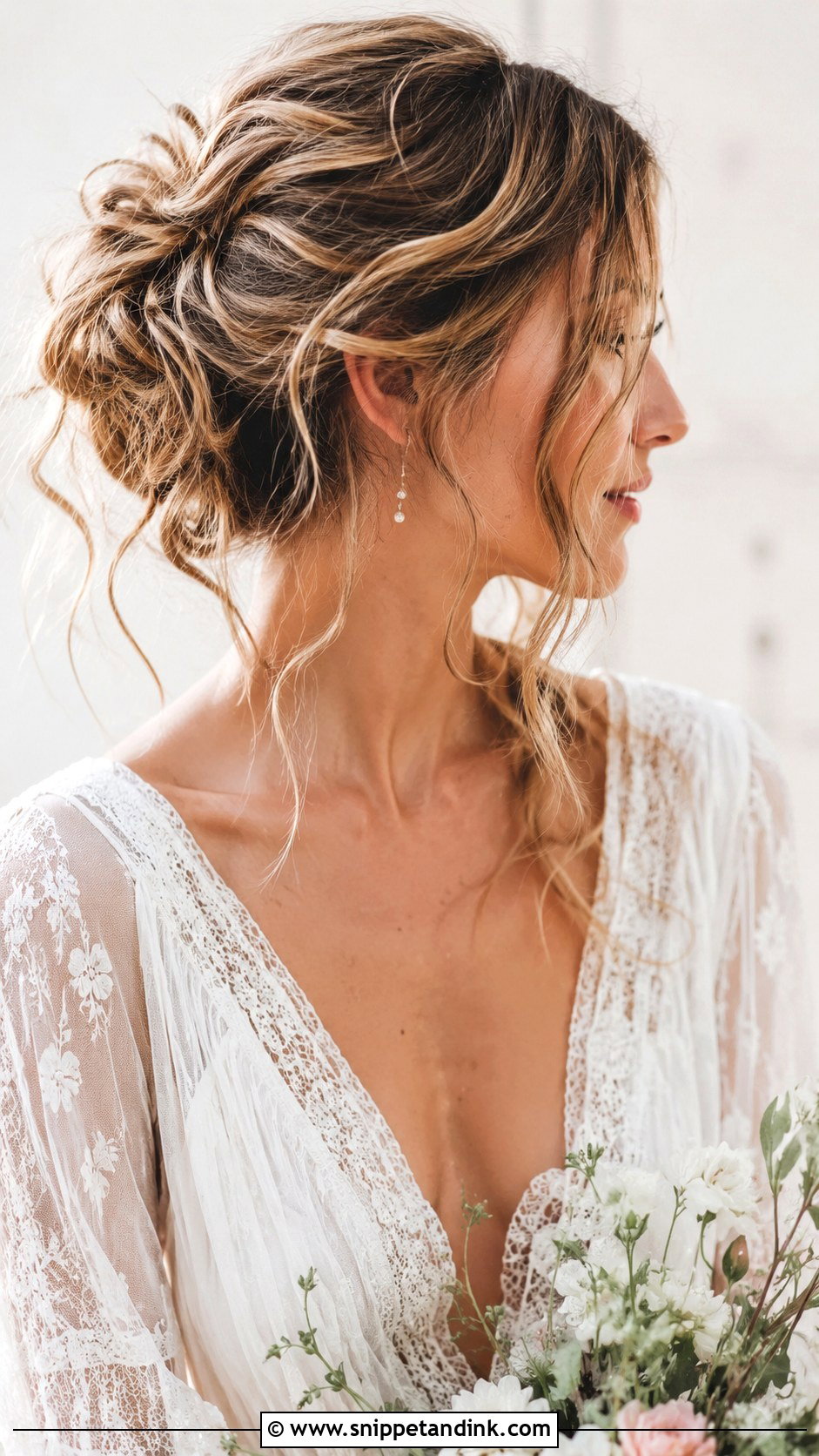 Messy Chignon - Snippet and Ink - 20 Bridal Chignon Ideas