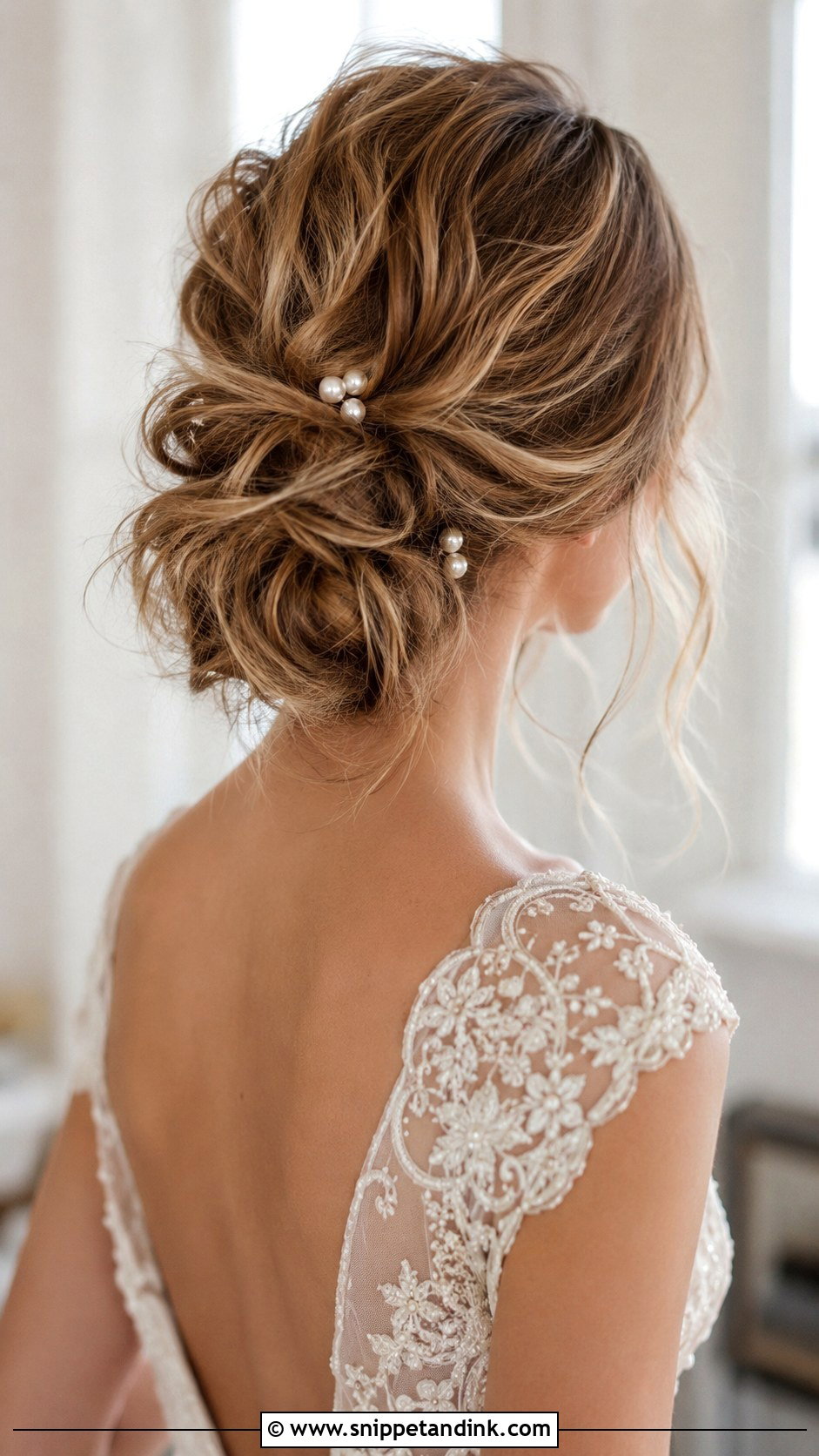 Messy Chignon Bridal Updo - Snippet and Ink - 30 Loose Updo Wedding Ideas