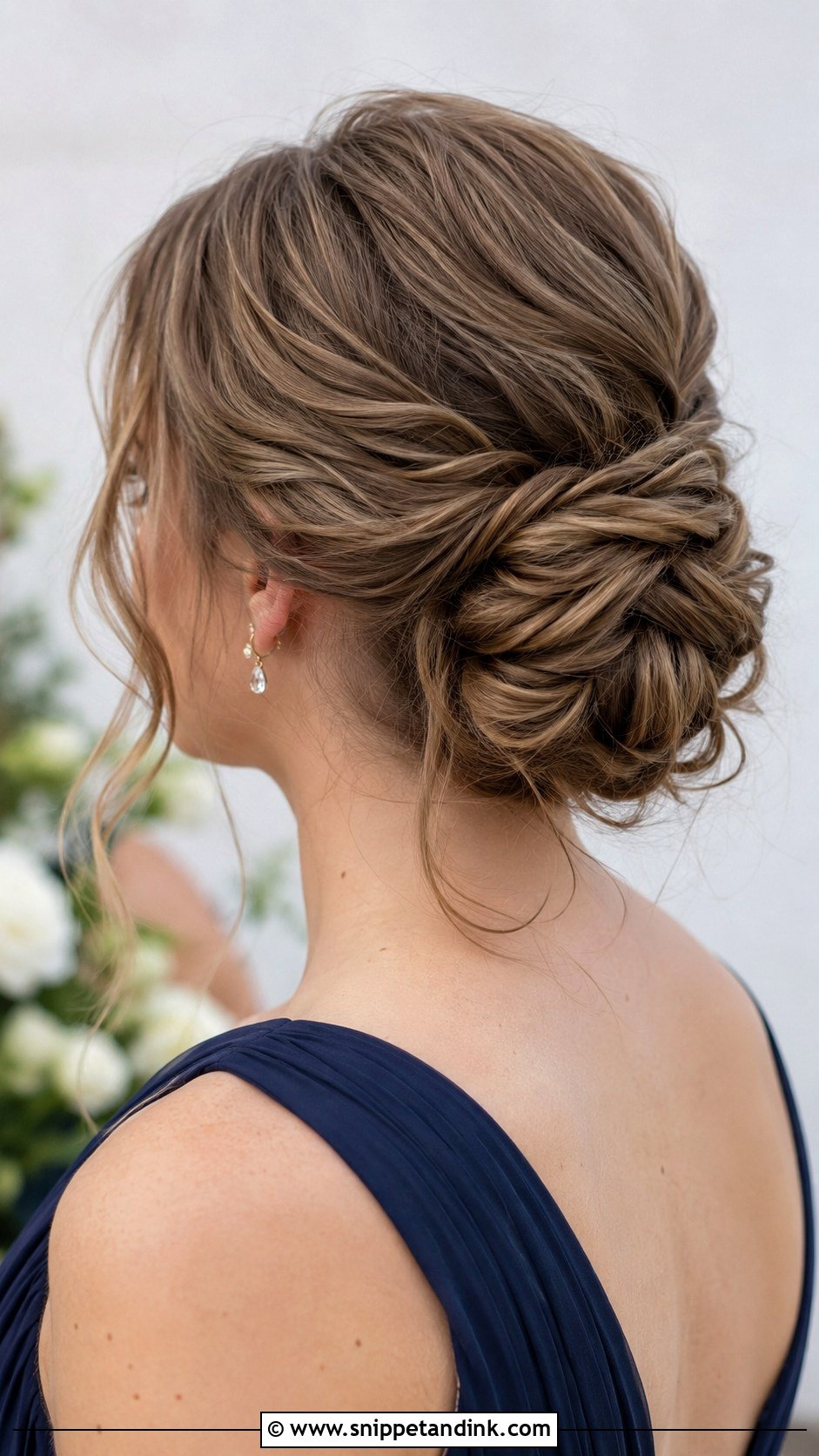 Messy Chignon Bridesmaid Hair - Snippet and Ink - 20 Messy Bun Bridesmaid Ideas