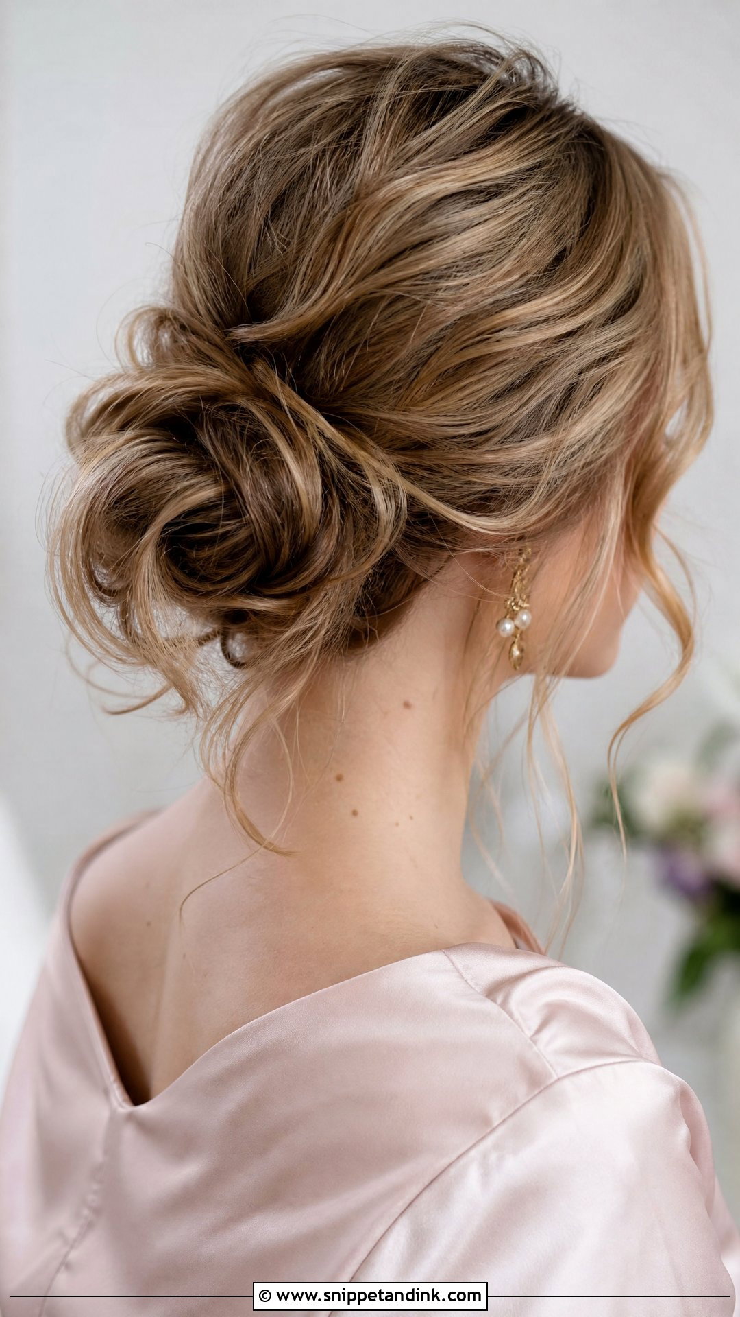 Messy Chignon For Medium Hair - Snippet and Ink - 15 Easy Medium Hair Wedding Guest Updo Ideas