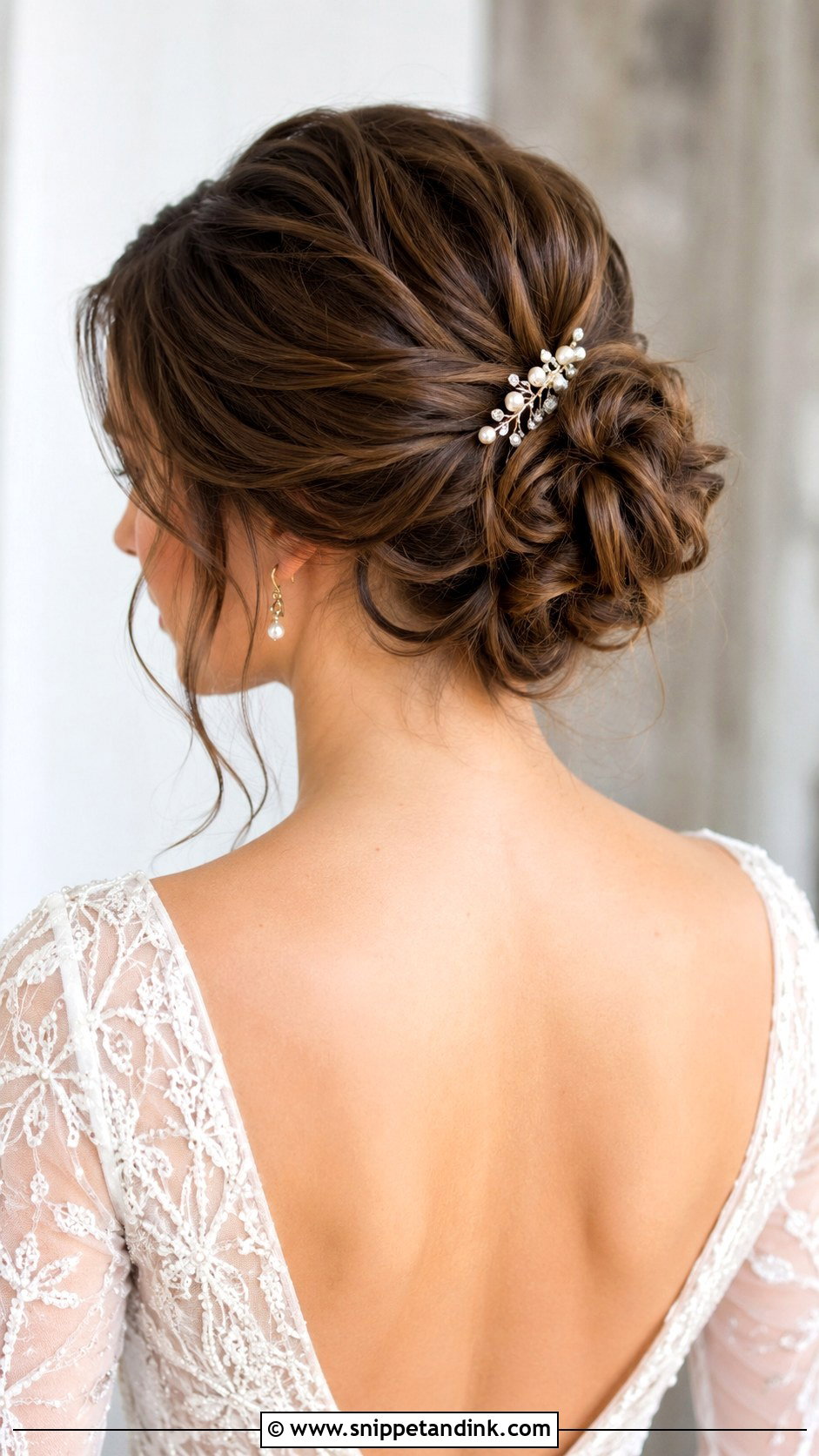 Messy Chignon For Short Hair Wedding - Snippet and Ink - 15 Messy Bun for Short Hair Wedding Ideas