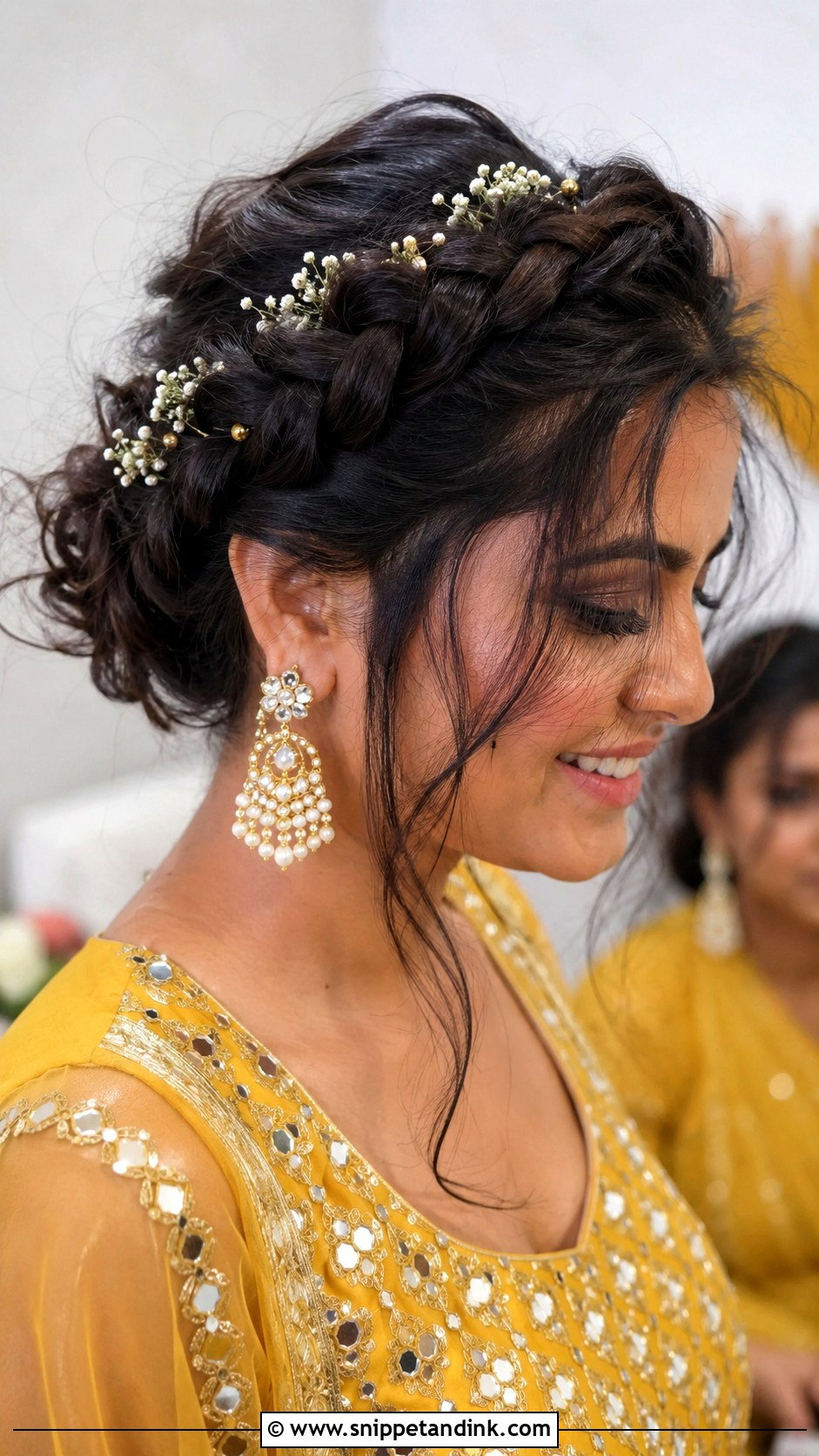 Messy Crown Braid For Indian Wedding - Snippet and Ink - 15 Messy Hair Braids for Indian Wedding