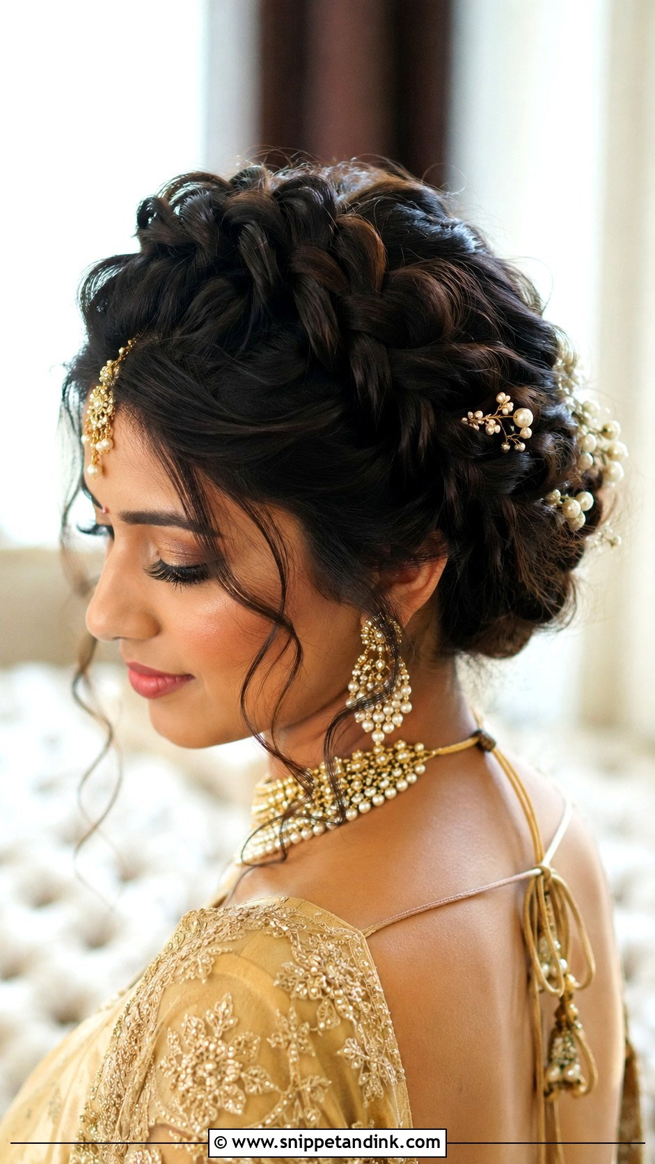 Messy Crown Braid Indian Wedding - Snippet and Ink - 15 Messy Braided Hairstyles Indian Wedding