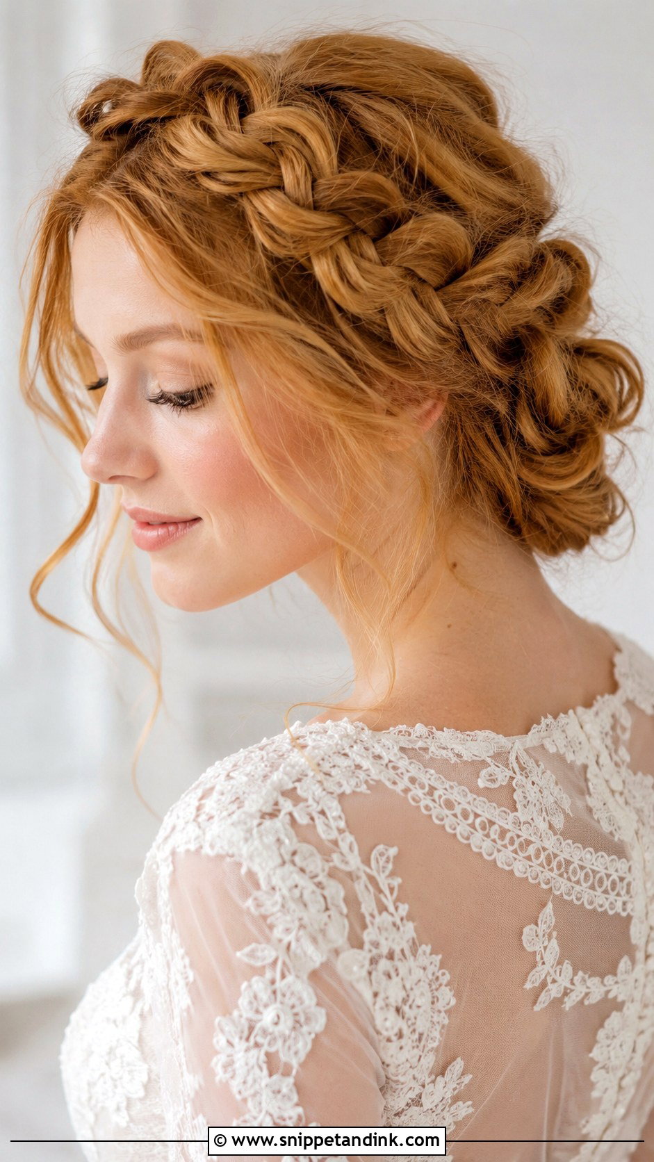 Messy Crown Braid Wedding Hairstyle - Snippet and Ink - 15 Messy Hairstyles for Long Hair Wedding