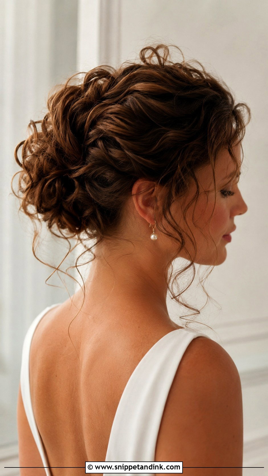 Messy Curly Bun Wedding Updo - Snippet and Ink - 15 Wedding Updos for Curly Hair