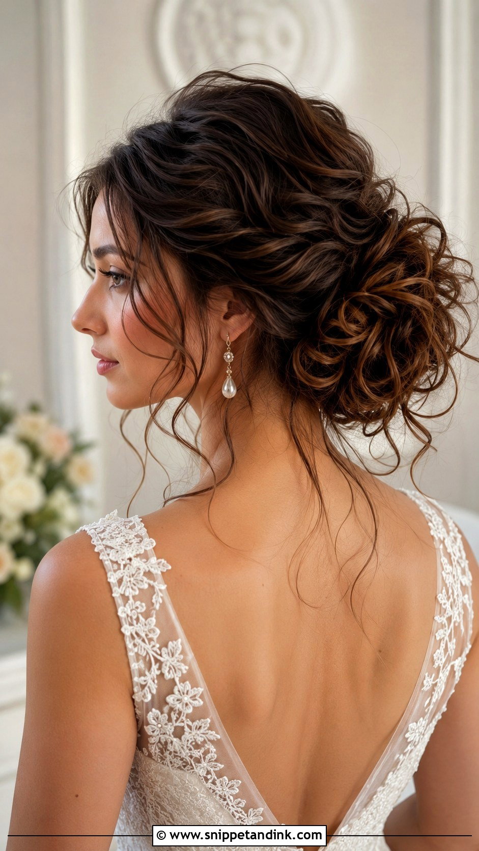 Messy Curly Updo For Long Hair - Snippet and Ink - 15 Messy Curly Updo Wedding Ideas