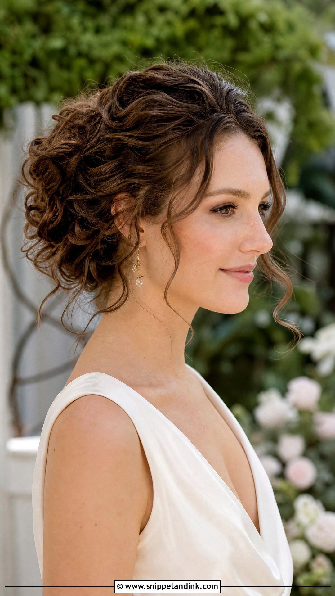 Messy Curly Updo For Wedding - Snippet and Ink - 15 Curly Updo for Wedding Ideas