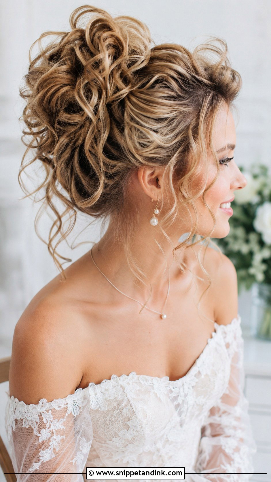 Messy Curly Updo for Wedding - Snippet and Ink - 25 Curly Updo Hairstyles for Wedding