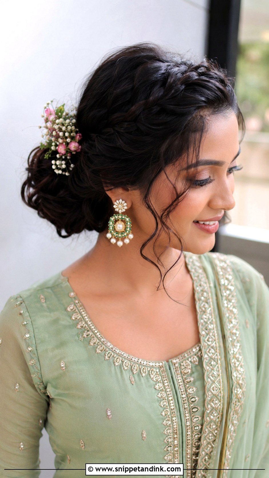 Messy Dutch Braid Updo - Snippet and Ink - 20 Messy Hairstyles for Indian Wedding