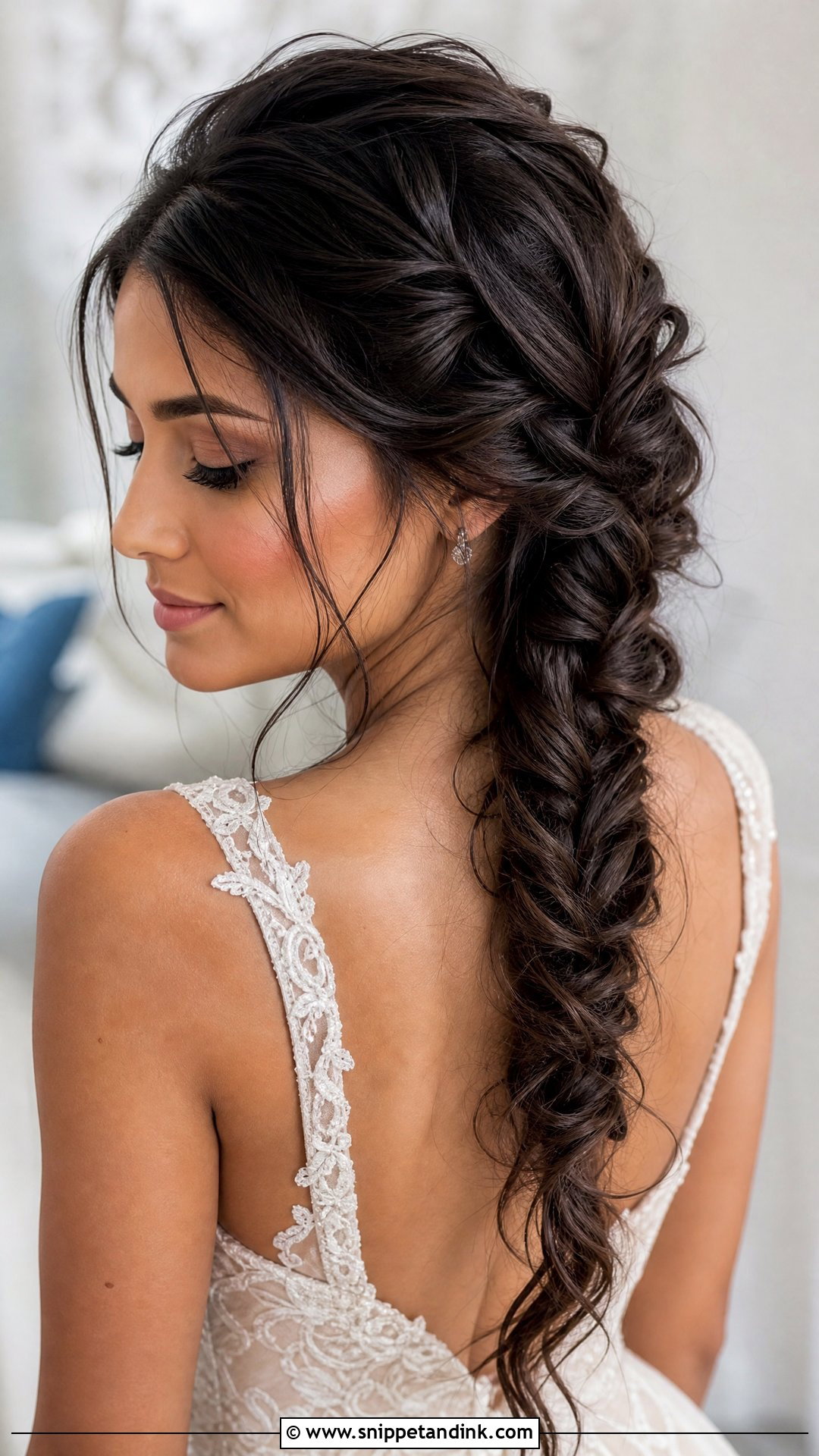 Messy Fishtail Braid Bridal Hair - Snippet and Ink - 15 Fishtail Bridal Hair Ideas