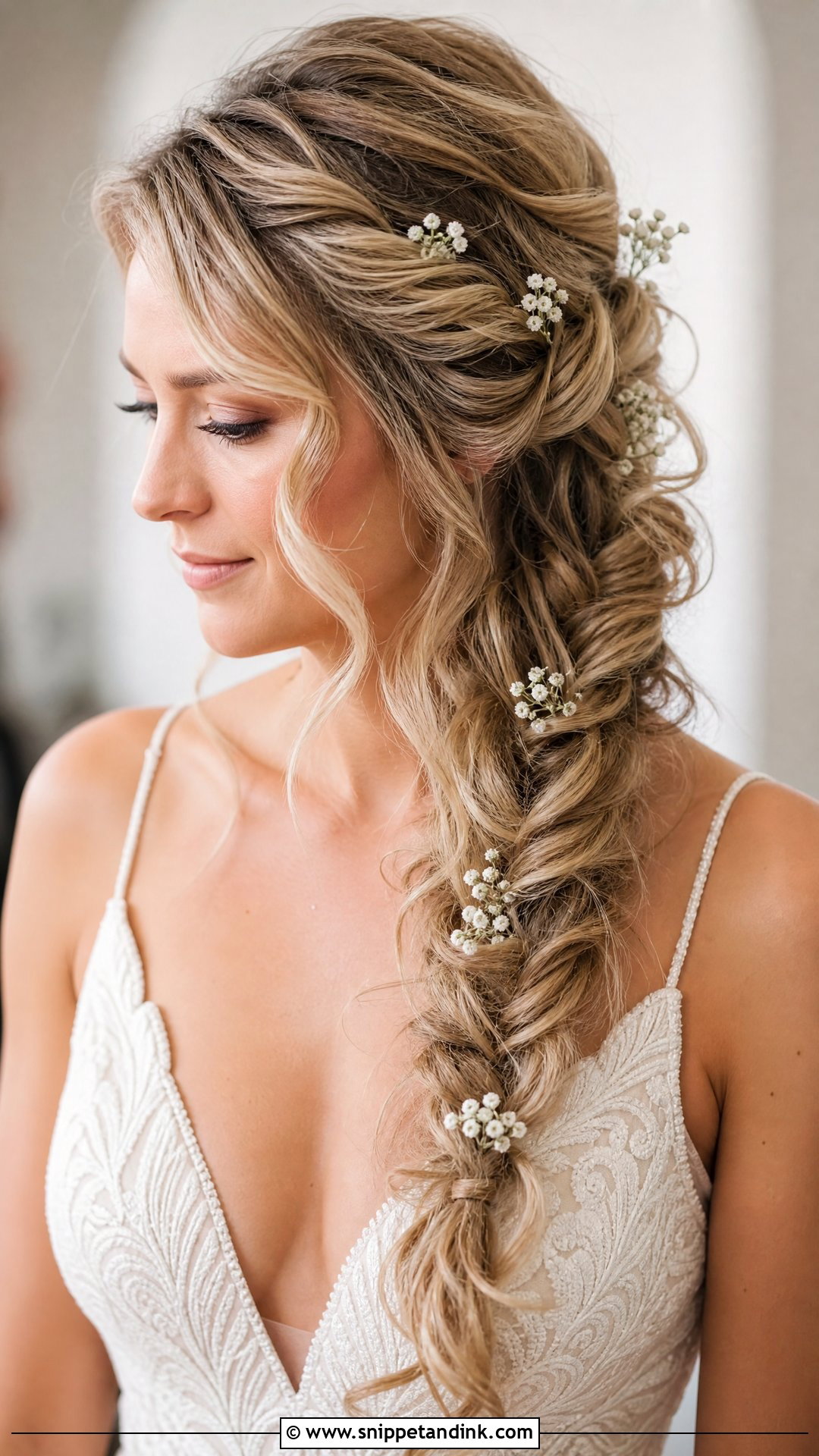 Messy Fishtail Braid Wedding Hairstyle - Snippet and Ink - 20 Messy Wedding Hairstyles