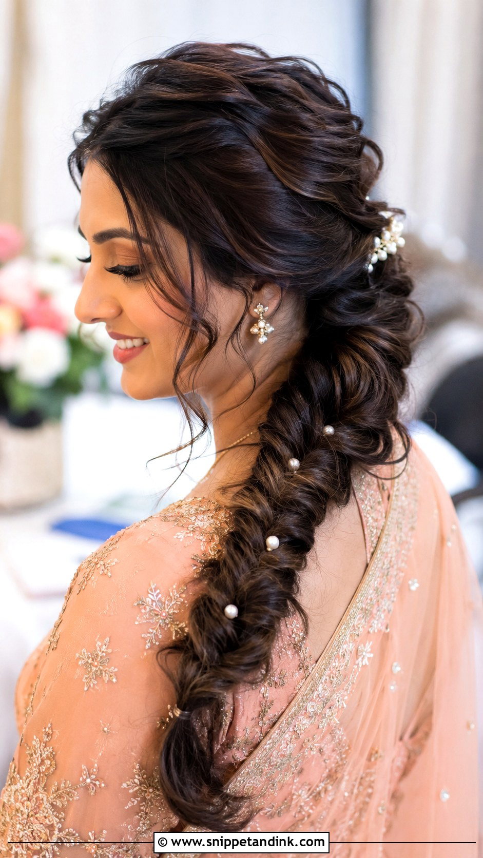 Messy Fishtail With Tendrils - Snippet and Ink - 35 Mehndi Hairstyles