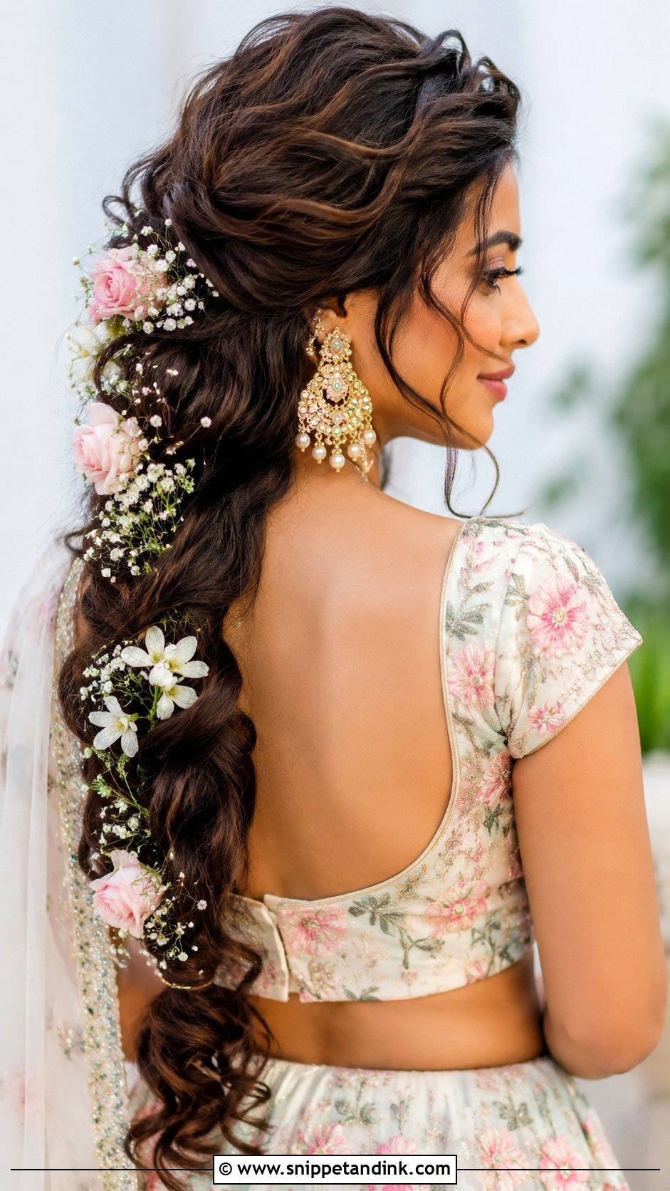 Messy Flower Braid For Indian Wedding - Snippet and Ink - 15 Messy Hair Braids for Indian Wedding