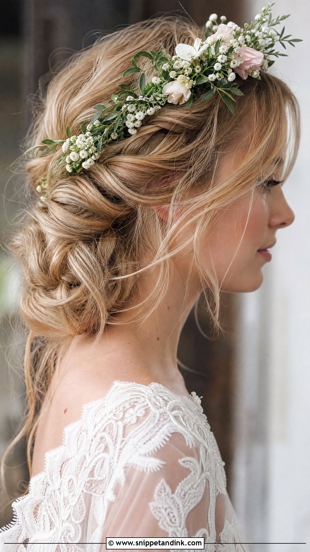Messy French Roll For A Relaxed Bride - Snippet and Ink - 20 French Roll Wedding Hairstyle Ideas