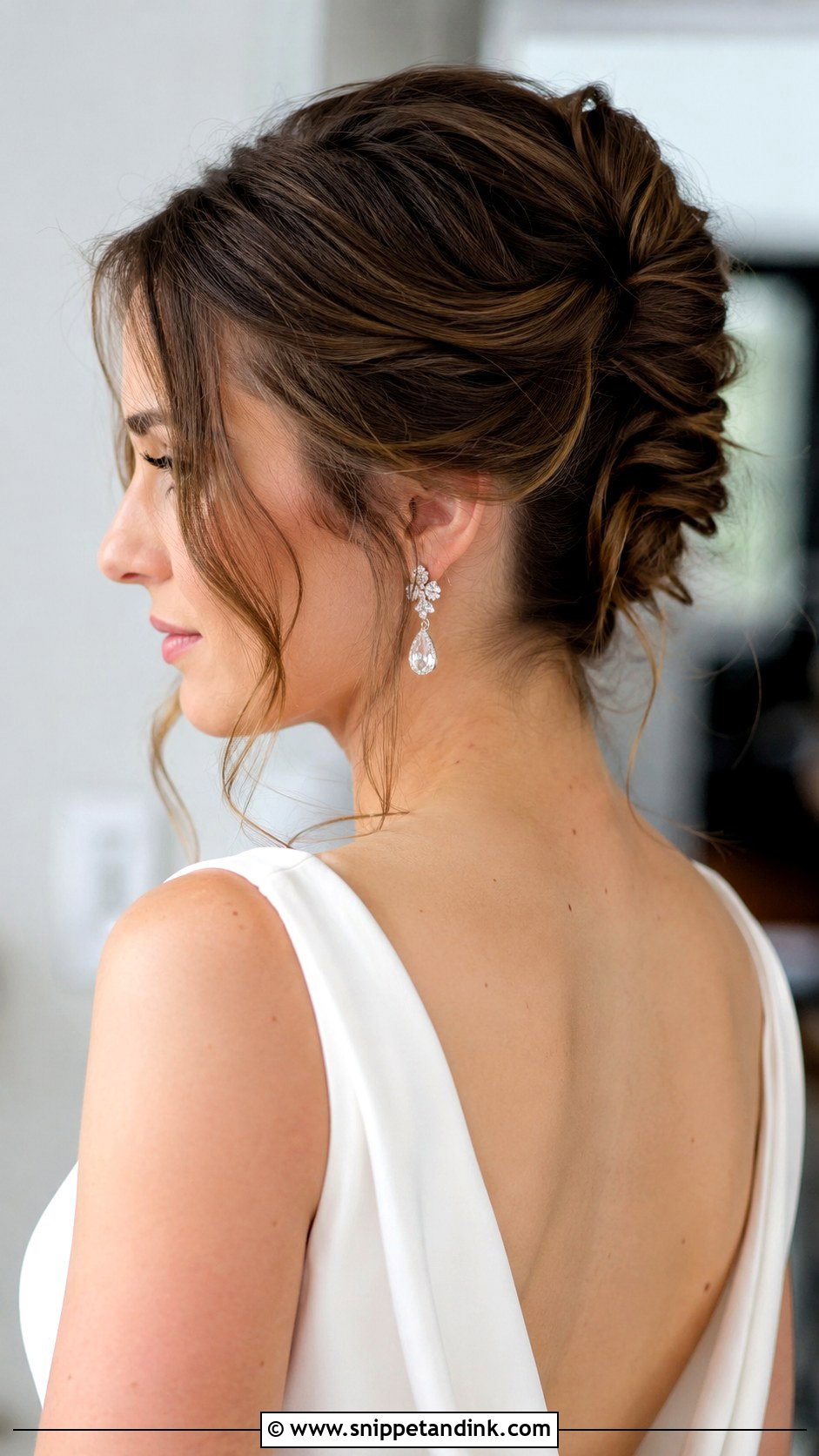 Messy French Twist Wedding Updo - Snippet and Ink - 30 Messy Updo Wedding Ideas