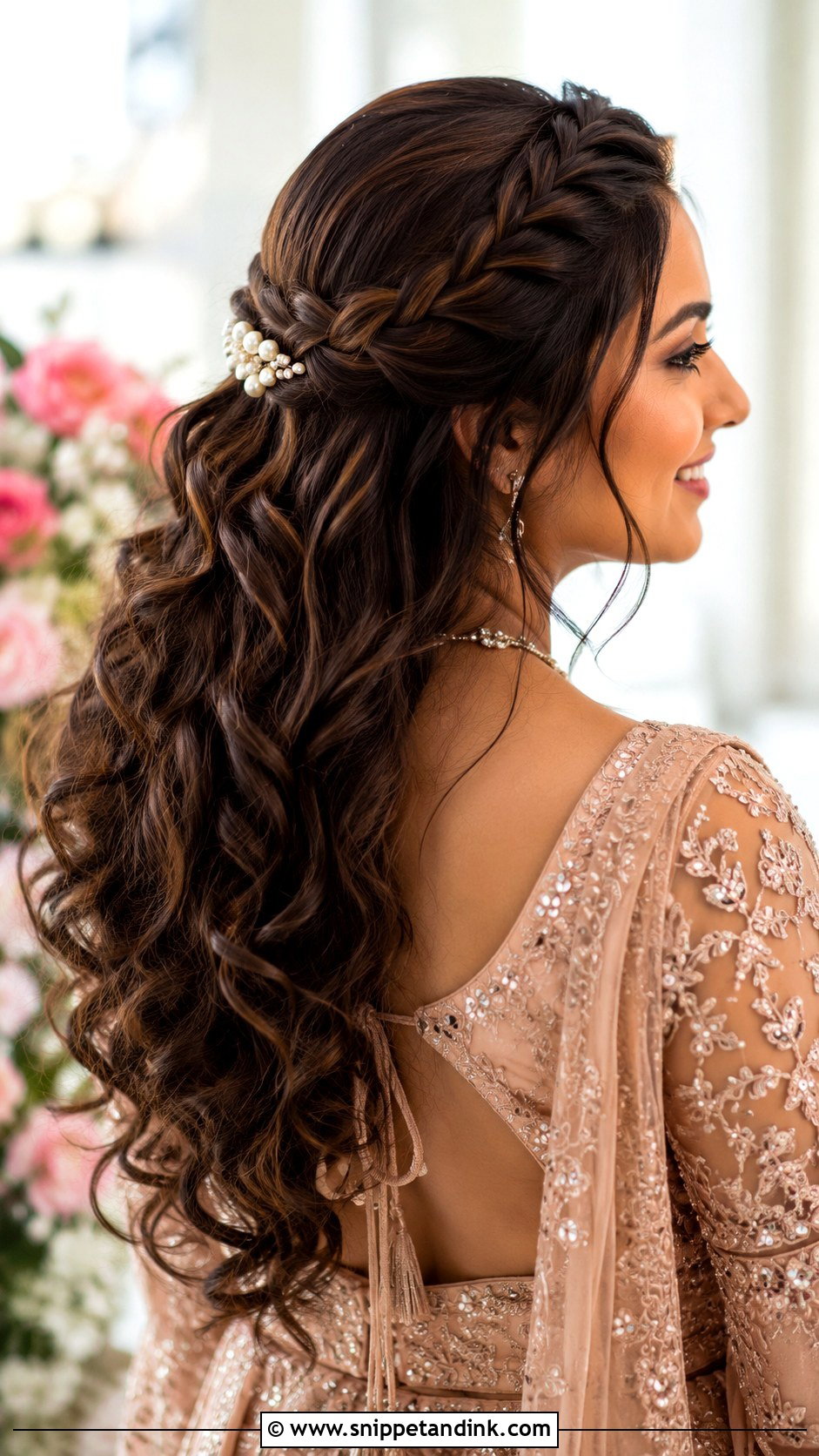 Messy Half Up Braid For Indian Wedding - Snippet and Ink - 15 Messy Hair Braids for Indian Wedding