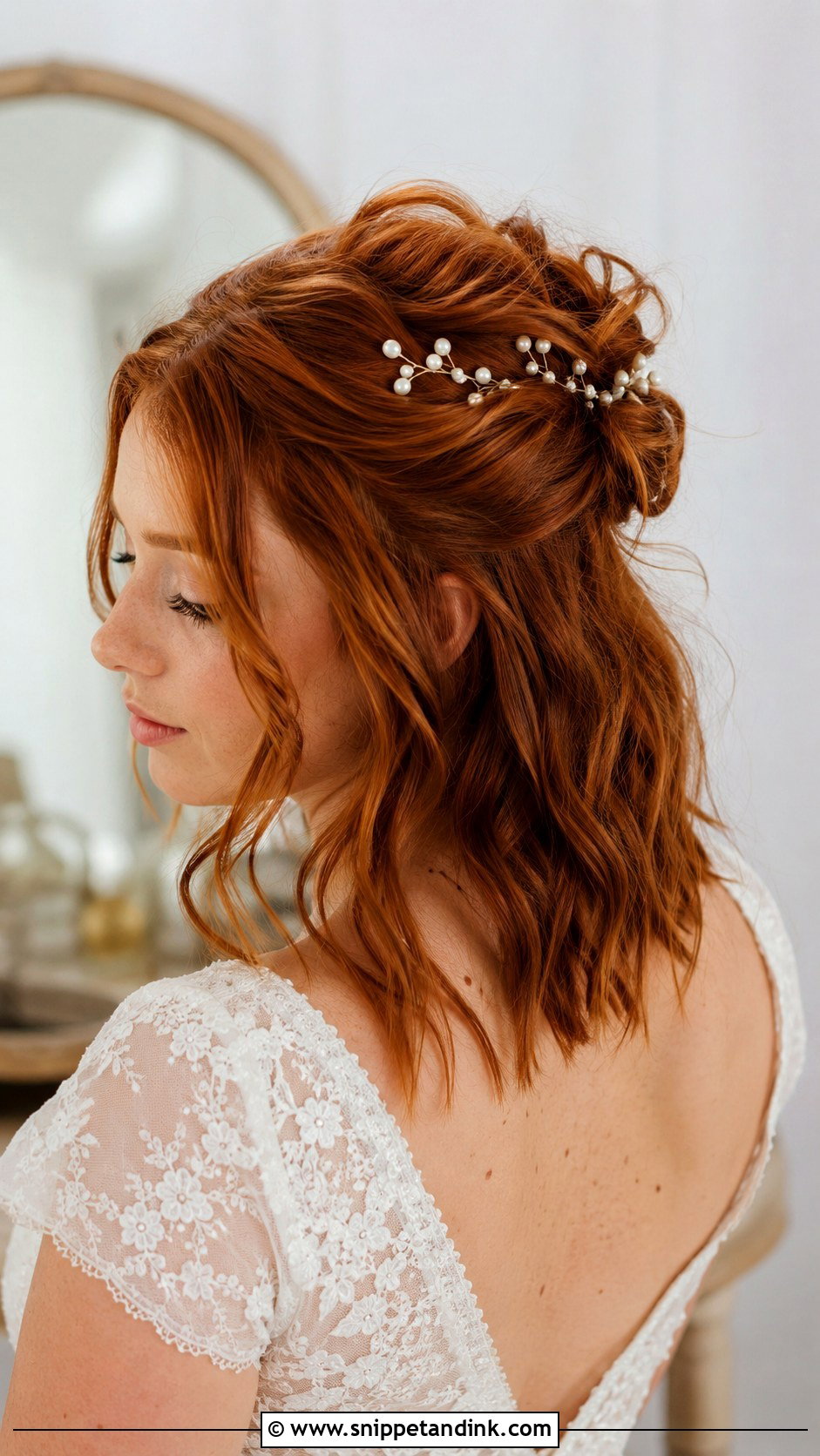 Messy Half Up Bun For Medium Length Hair Wedding - Snippet and Ink - 15 Half Updos for Medium Length Hair Wedding