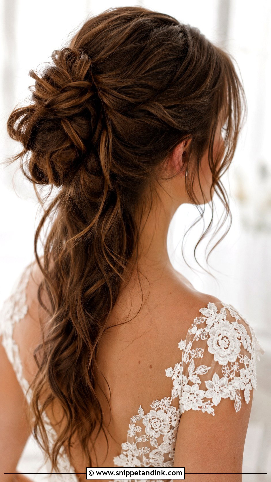 Messy Half Up Bun Wedding Hairstyle - Snippet and Ink - 15 Half-Up Bun Wedding Hairstyles