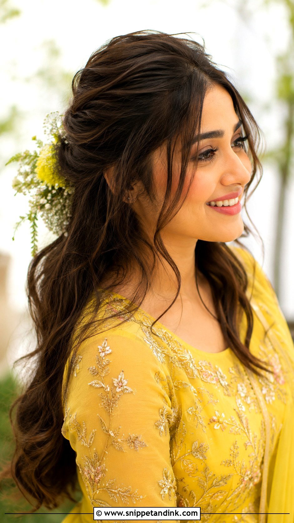 Messy Half Up Half Down - Snippet and Ink - 20 Messy Hairstyles for Indian Wedding