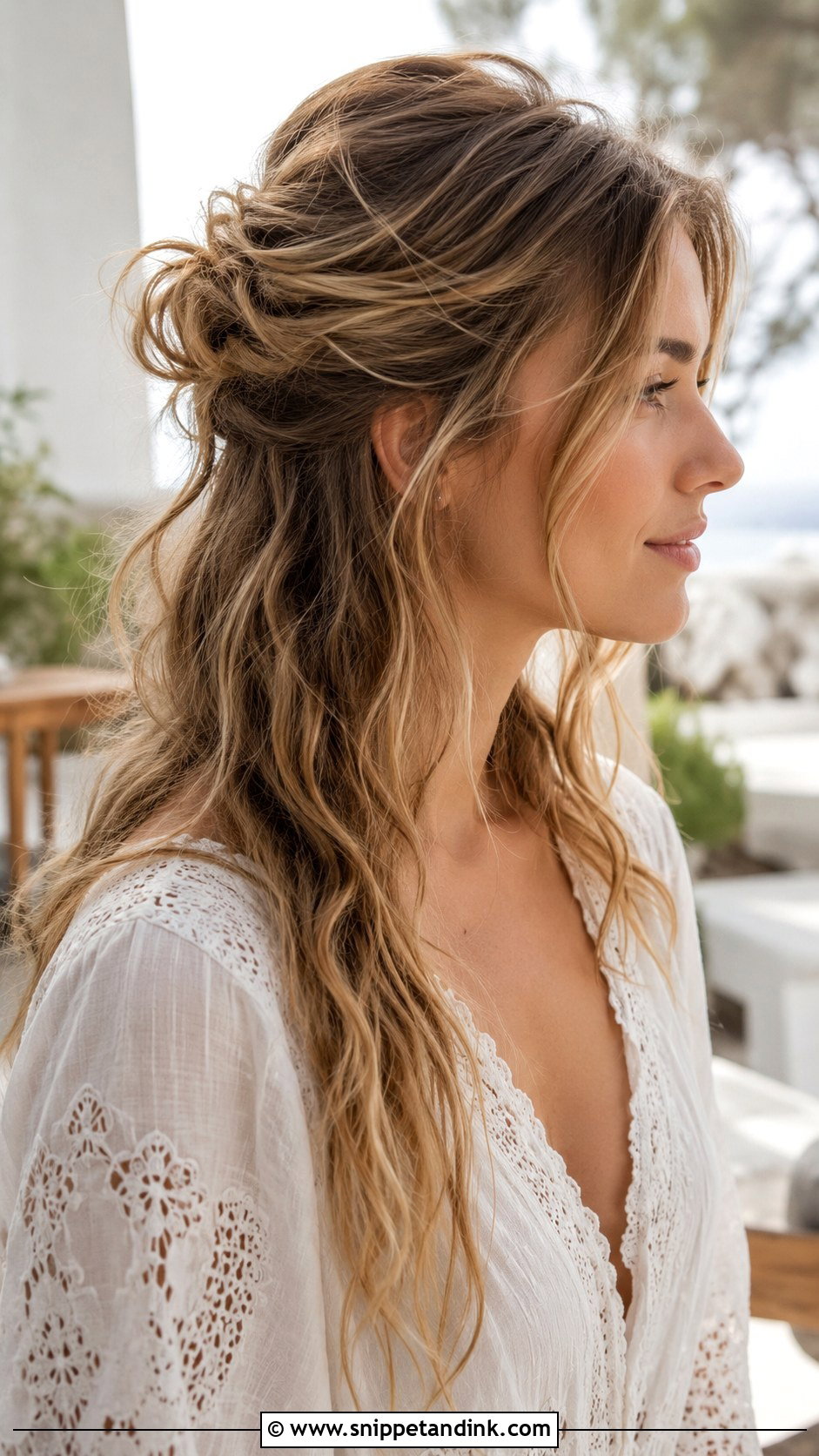 Messy Half Up Half Down - Snippet and Ink - 25 Half-Up Half-Down Wedding Guest Hair Ideas